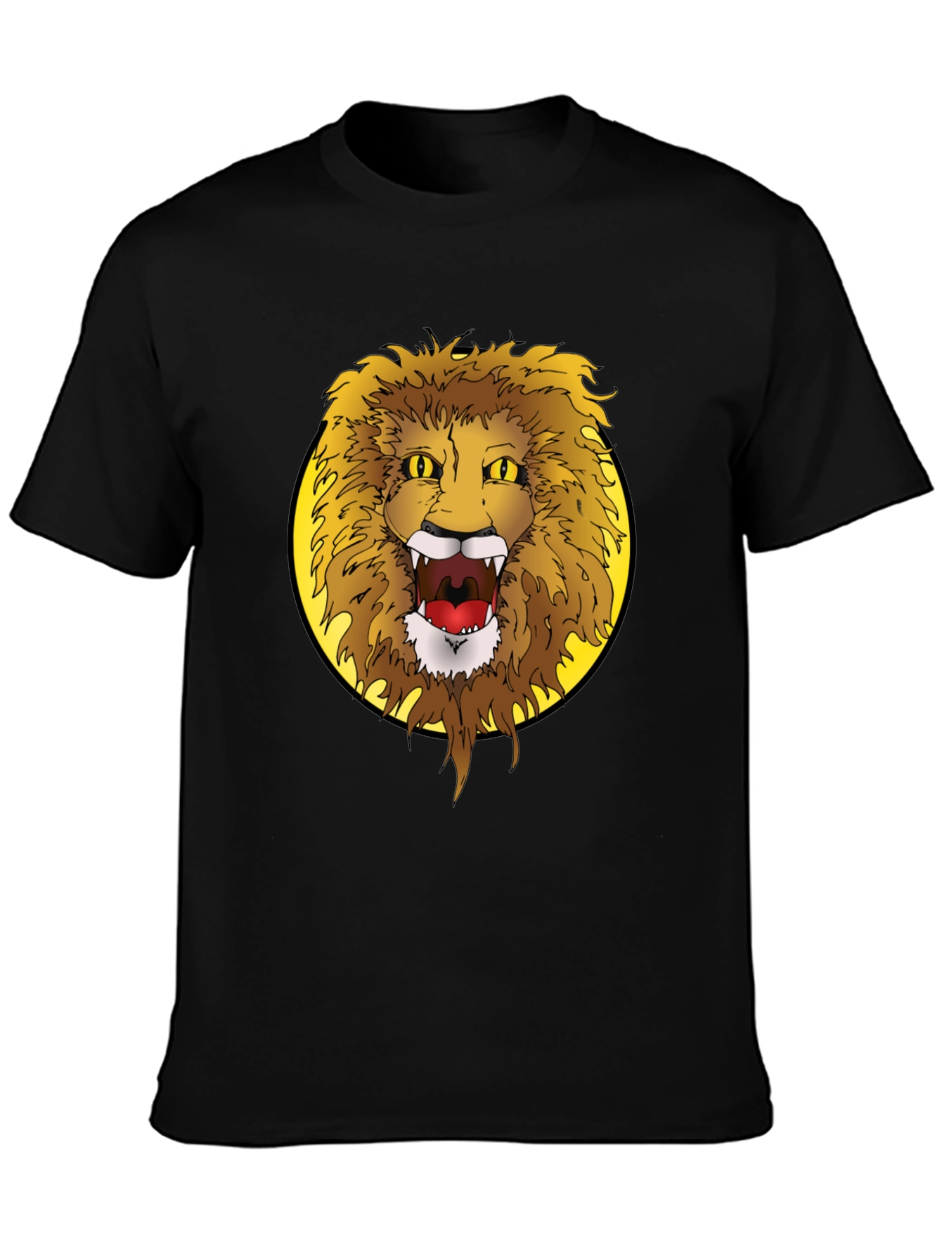 Black Lion Graphic Tee - Fierce Animal Print T-Shirt view 3