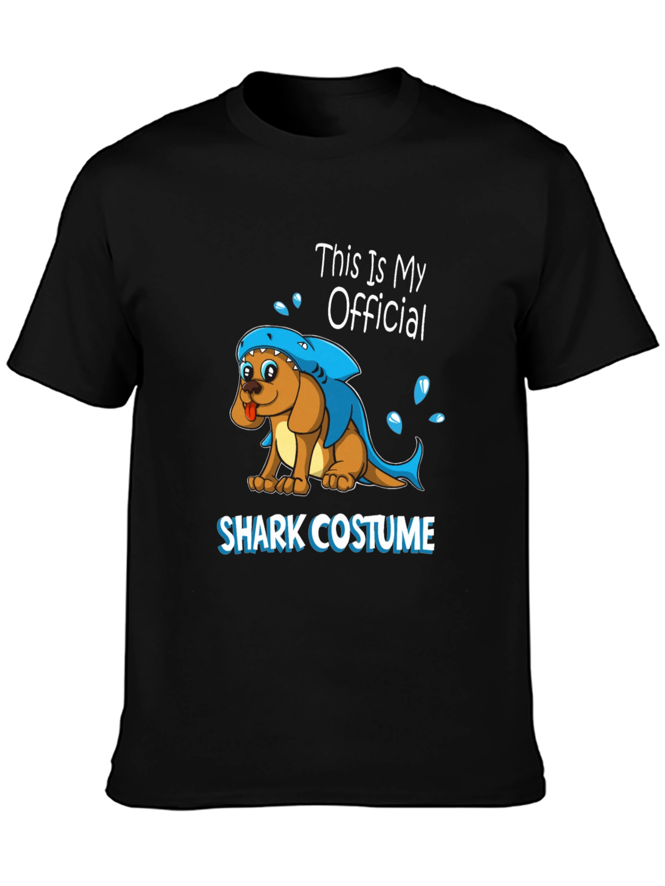 Black Dog Shark Costume Graphic T-Shirt view 3
