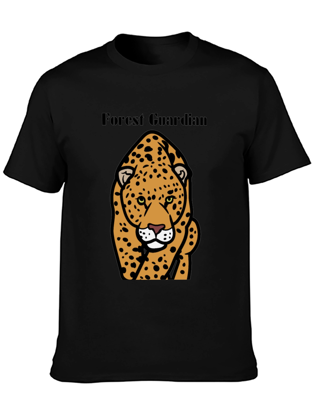 Black Forest Guardian Leopard Graphic Tee - Black view 3