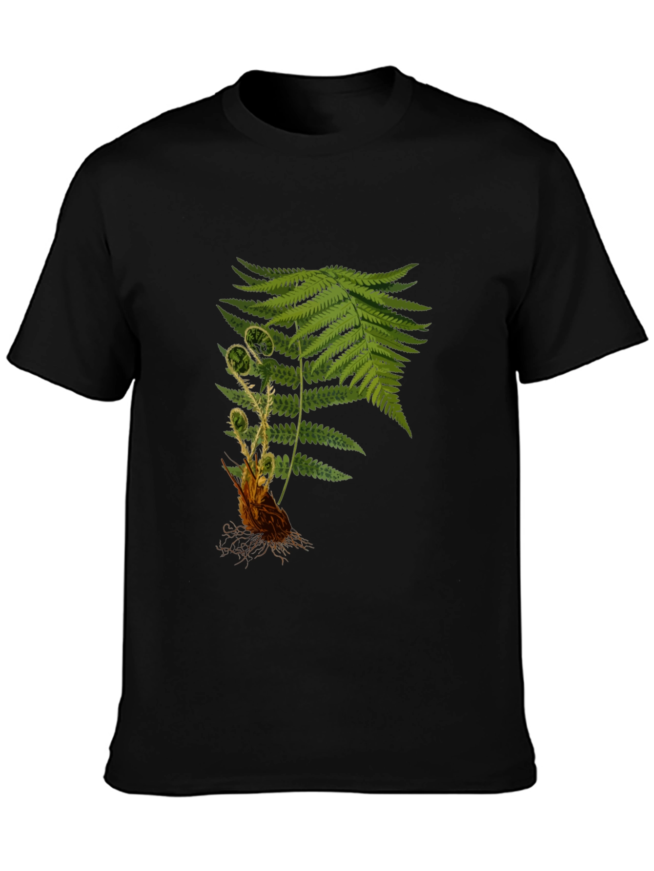 Black Fern Print Black T-Shirt view 3