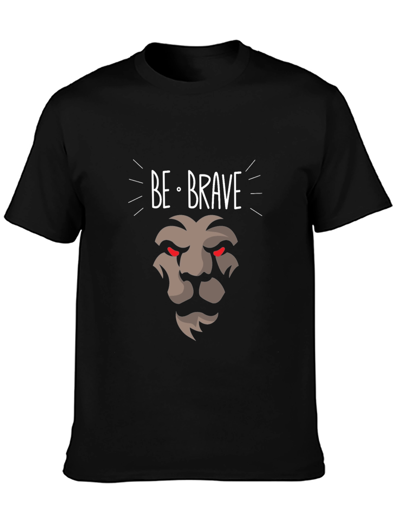 Black Be Brave Lion Graphic Tee - Modern Black T-Shirt view 3