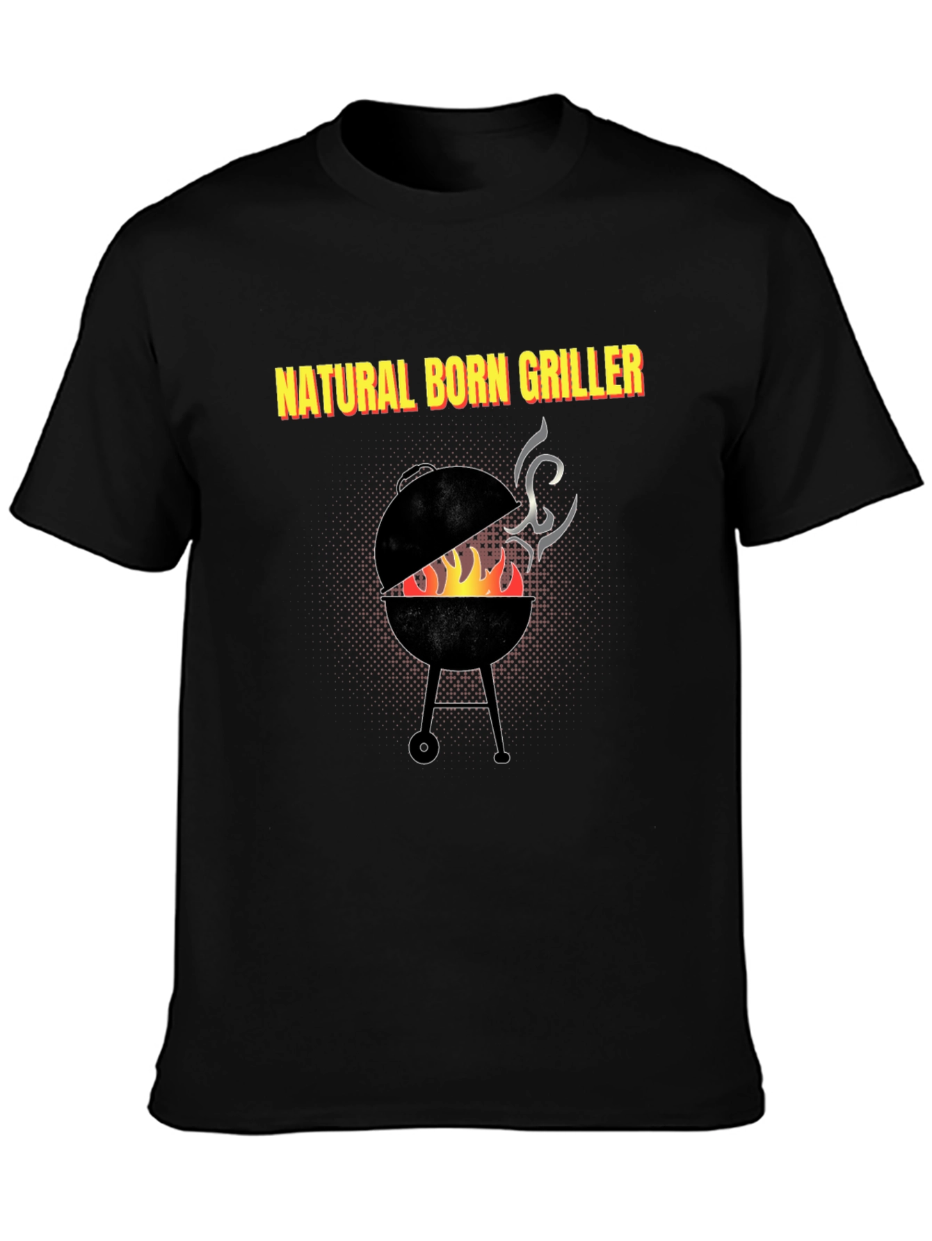 Black Natural Born Griller T-Shirt - BBQ Grill Master Tee view 3