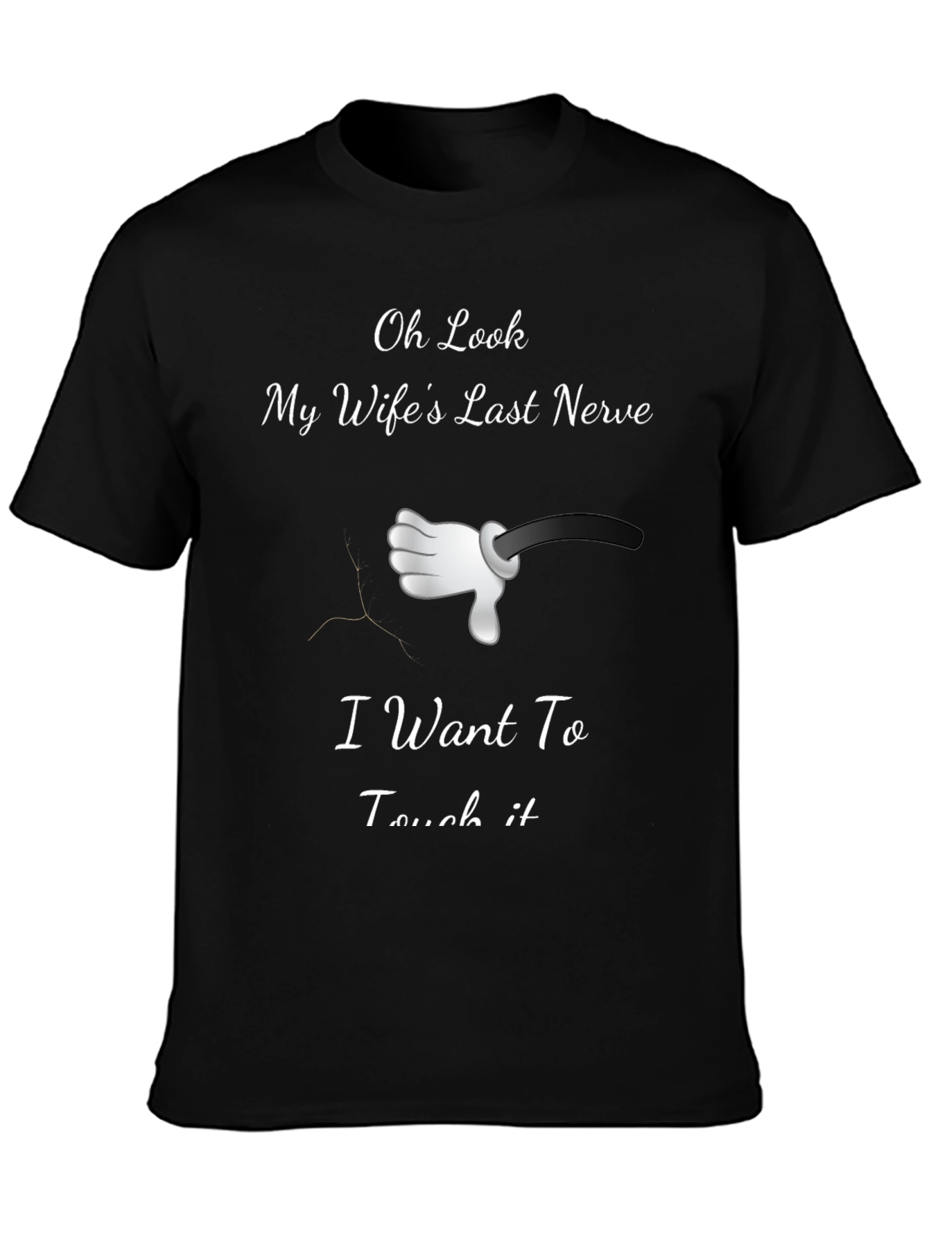 Black Humorous "My Wife's Last Nerve" Graphic Tee view 3