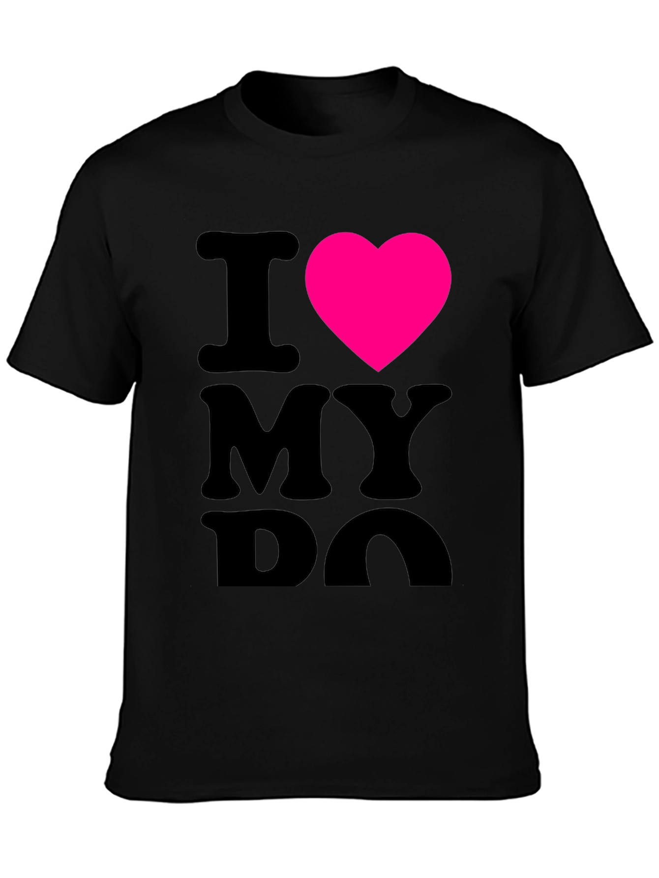 Black I Heart My Dog Black T-Shirt view 3