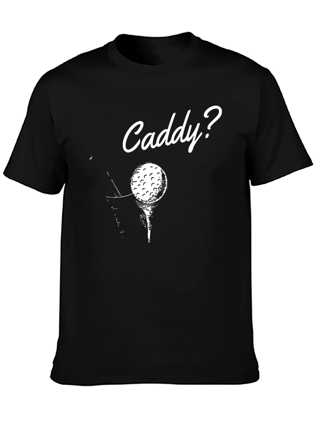 Black Caddy Golf T-Shirt - Humorous Golfer Tee view 3