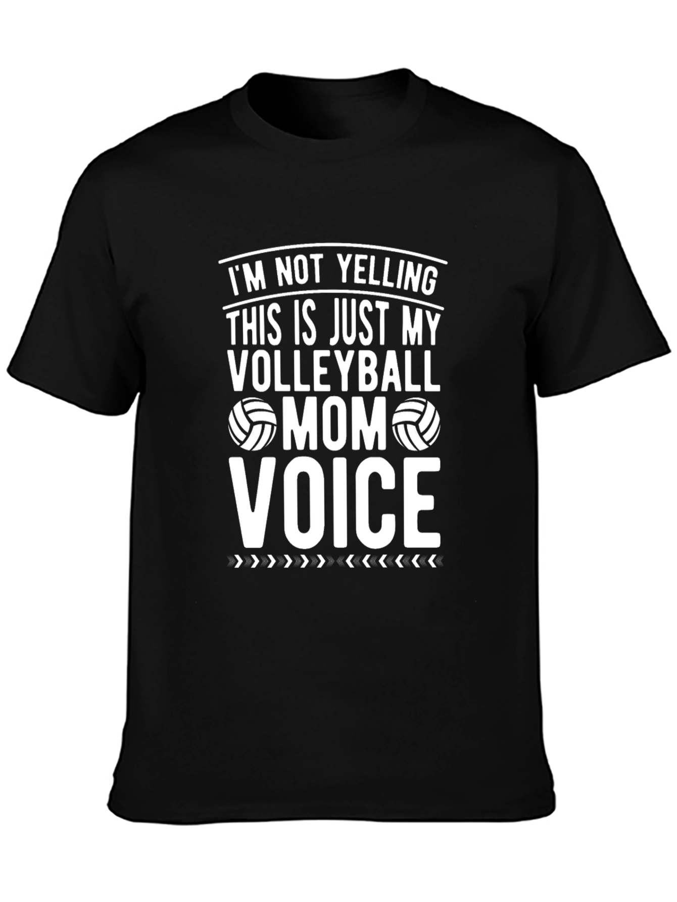 Black Volleyball Mom Voice T-Shirt view 3