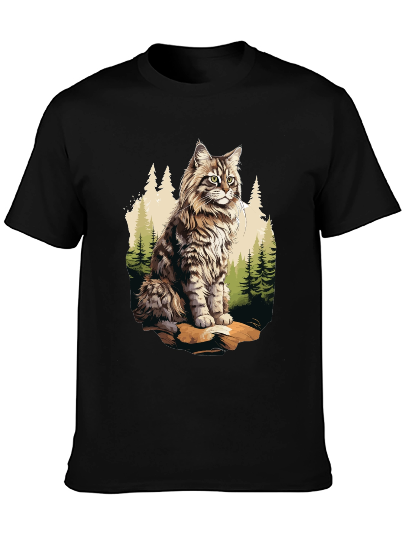 Black Cat in the Woods Graphic Tee view 3
