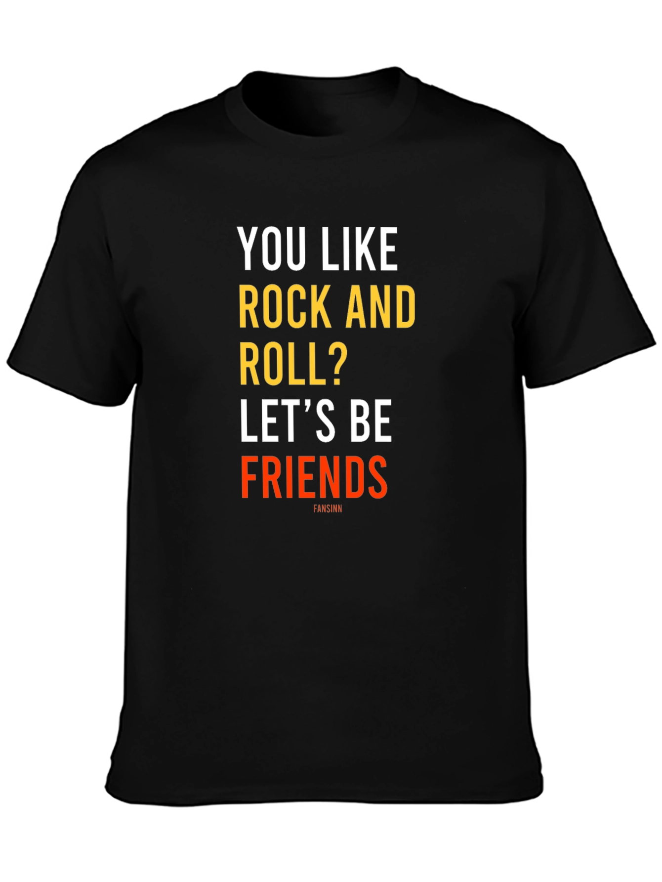 Black Rock and Roll Fan T-Shirt - Let's Be Friends view 3