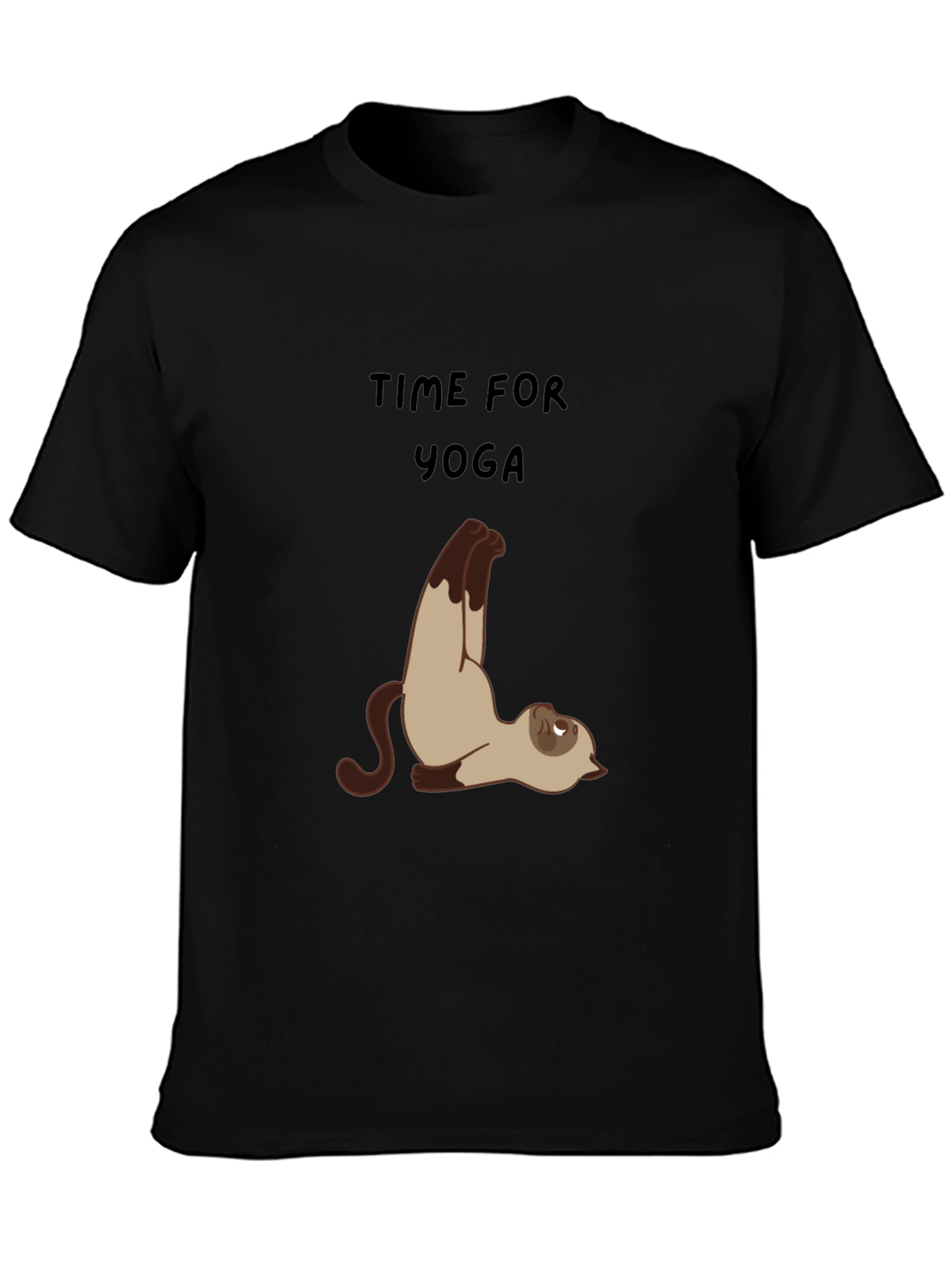 Black Yoga Cat Graphic Tee - Relaxed Fit view 3