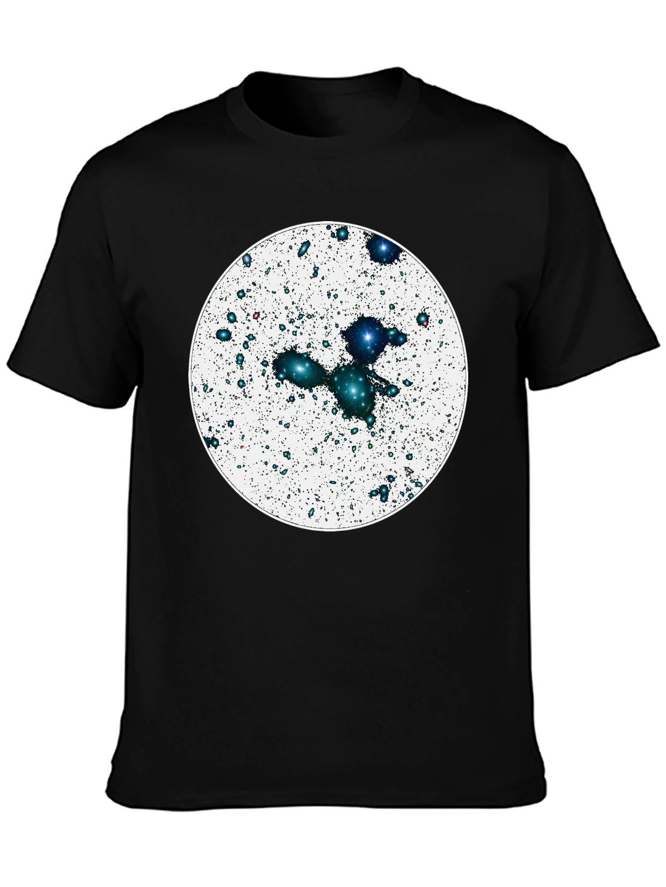 Black Cosmic Galaxy Graphic Tee - Black Cotton Blend view 3