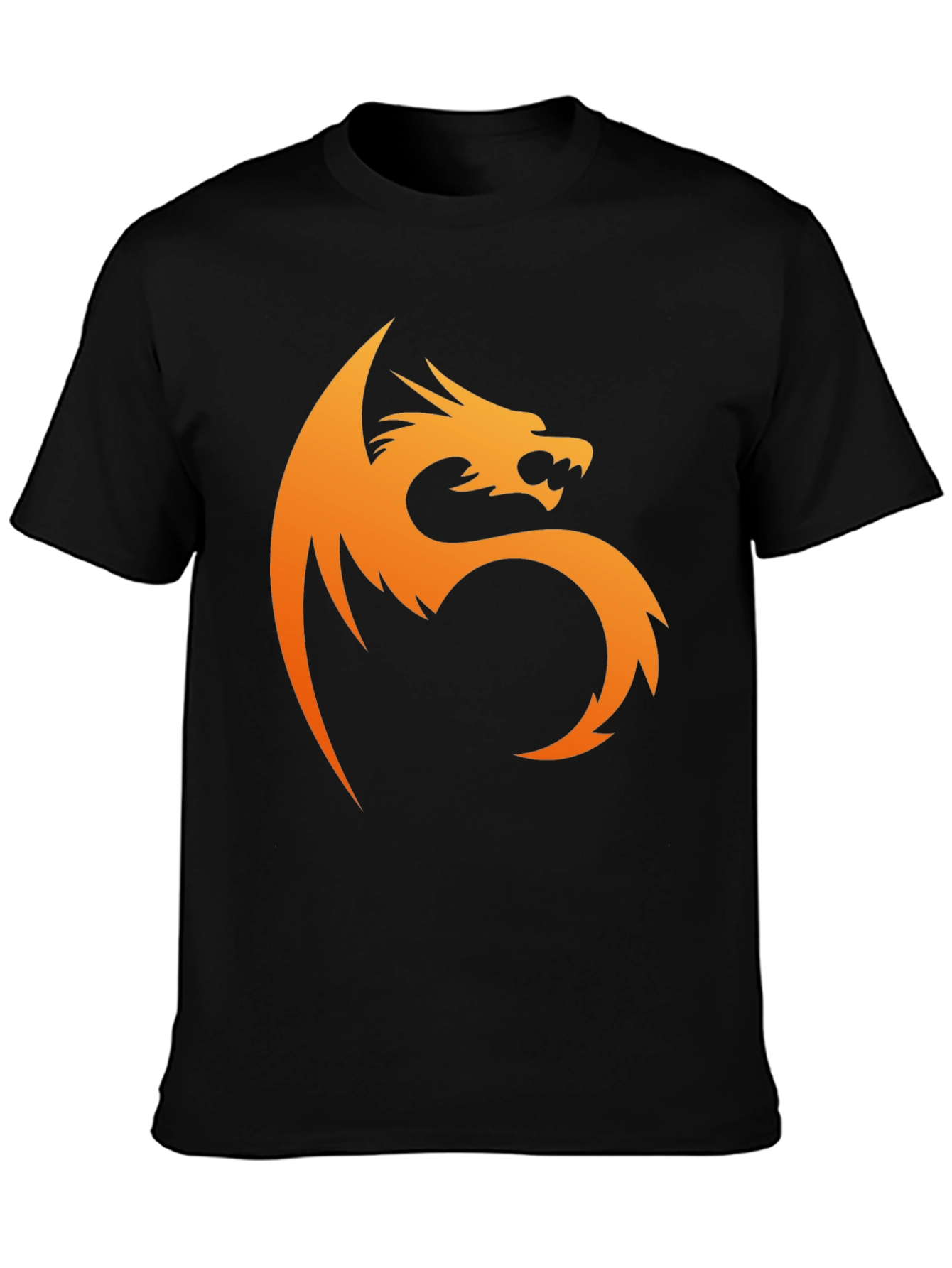 Black Bold Dragon Graphic Tee - Black Cotton view 3