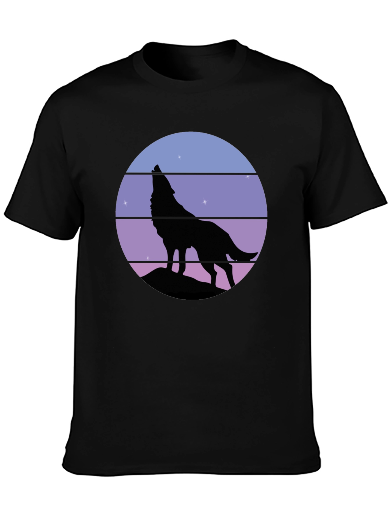 Wolf Howl Silhouette T-Shirt - Retro Style Tee - 3