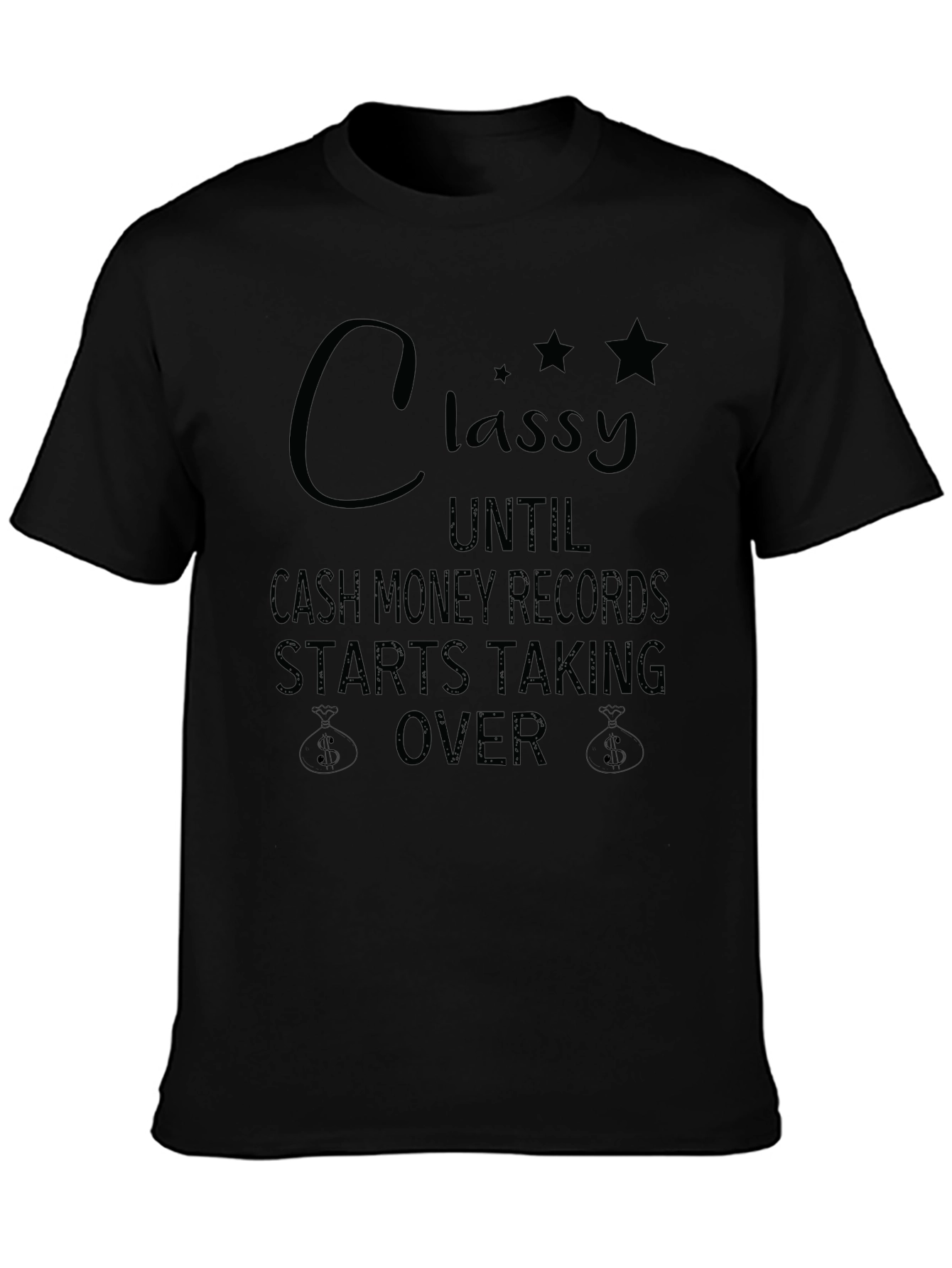 Black Classy Cash Money Records Graphic T-Shirt view 3