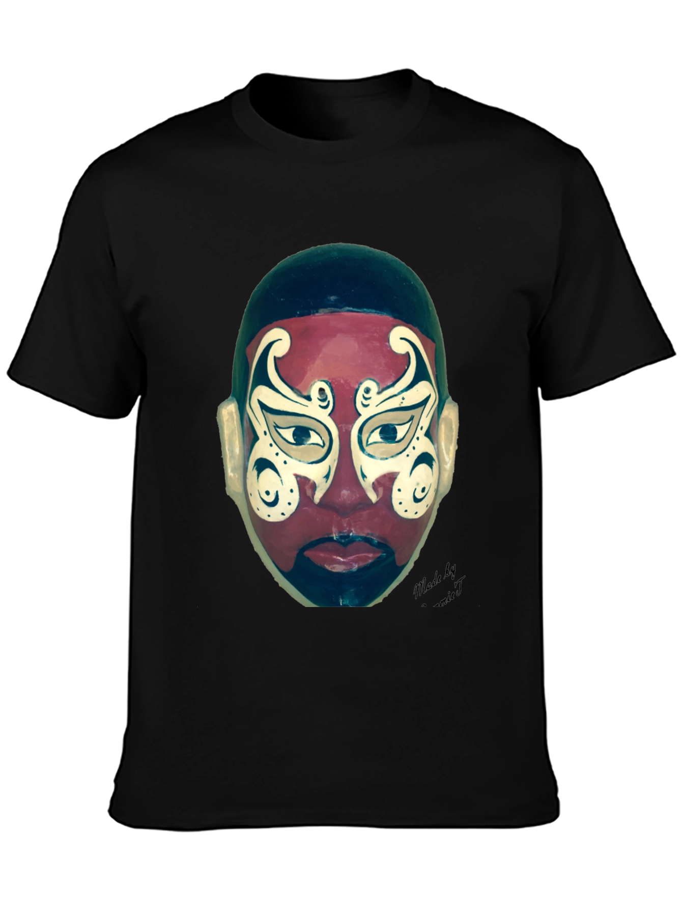 Black Unique Mask Graphic T-Shirt view 3