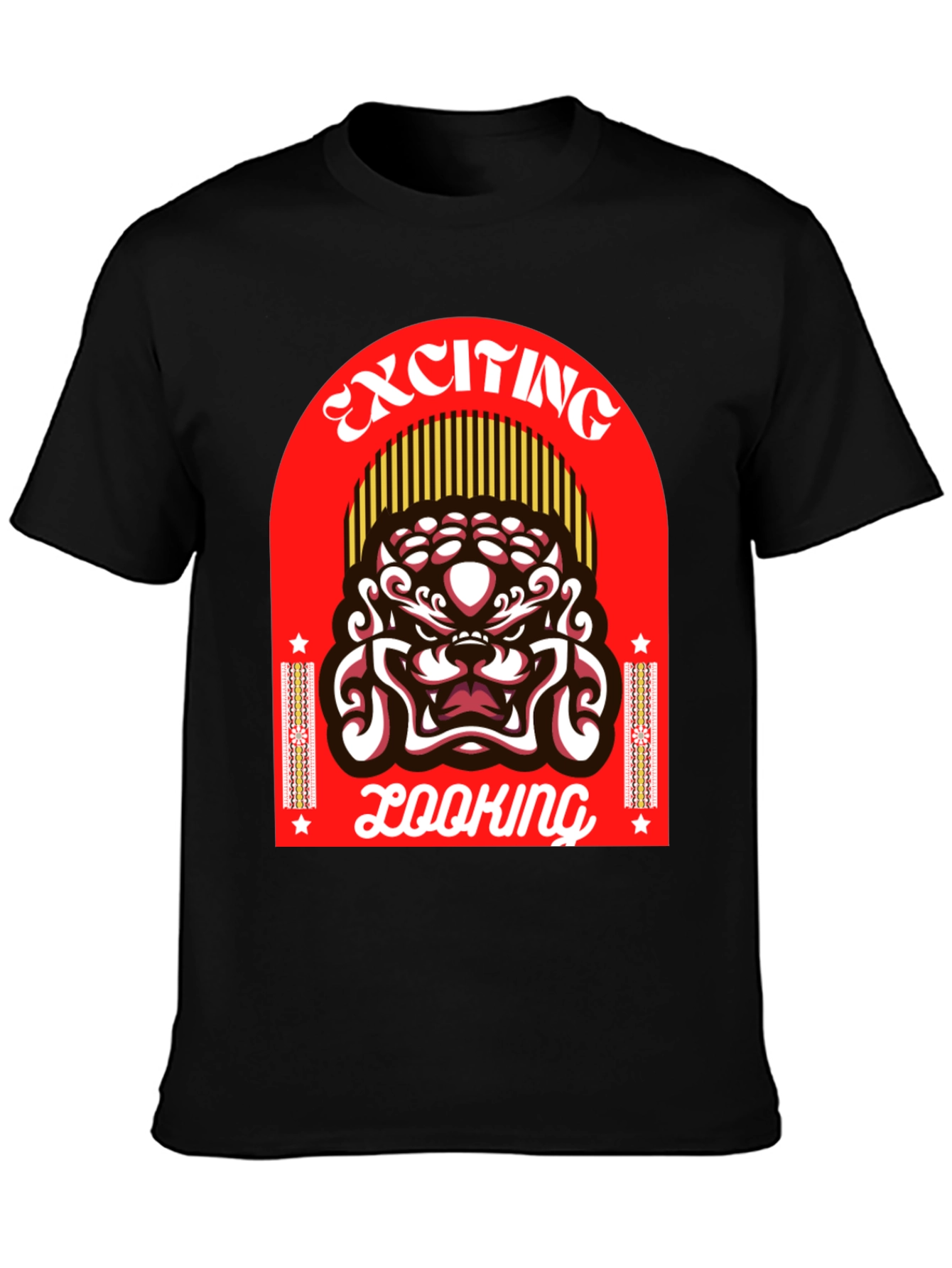 Black Exciting Looking Graphic T-Shirt view 3
