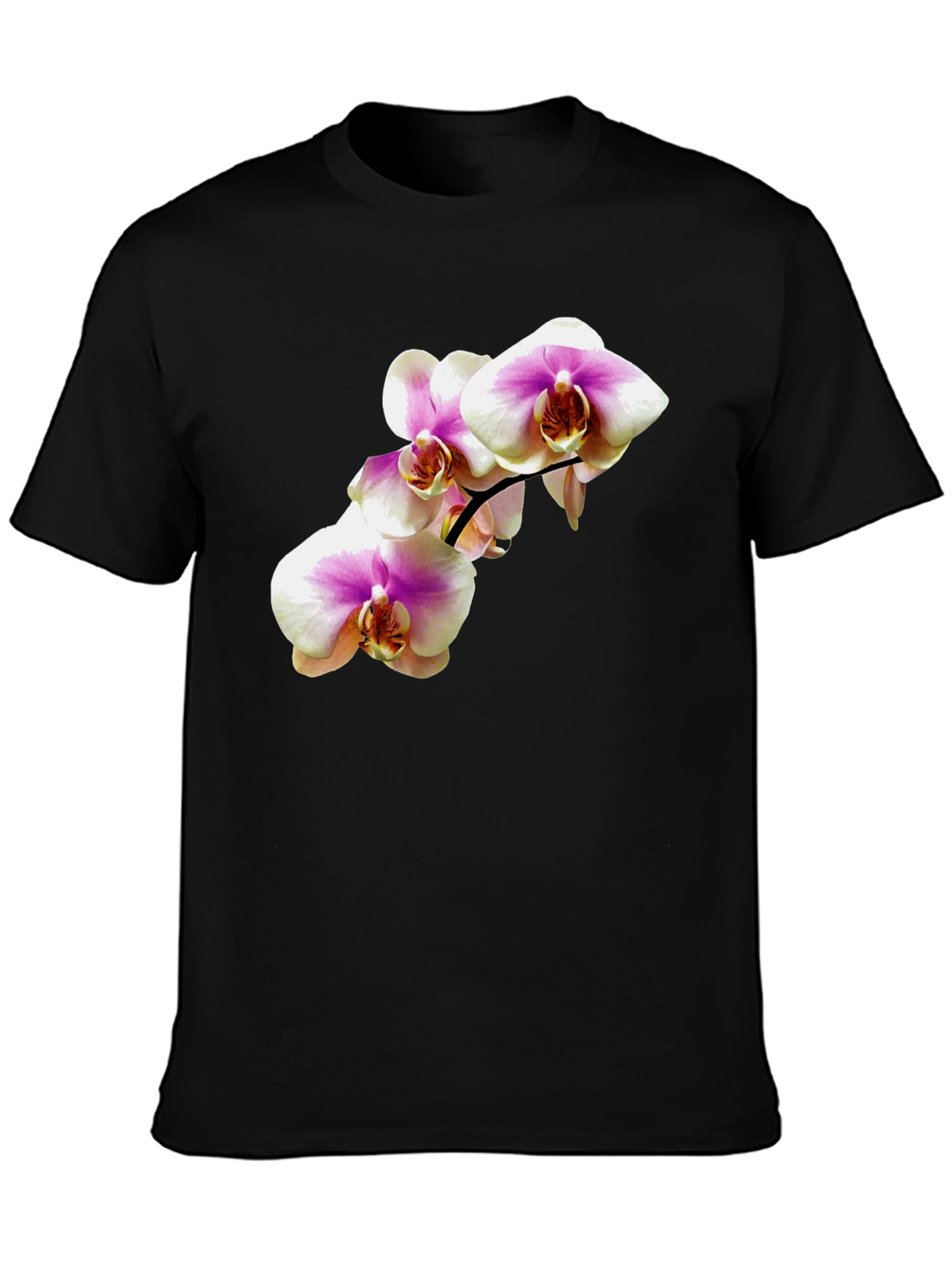 Black Orchid Flower Graphic Tee - Stylish Casual Wear view 3