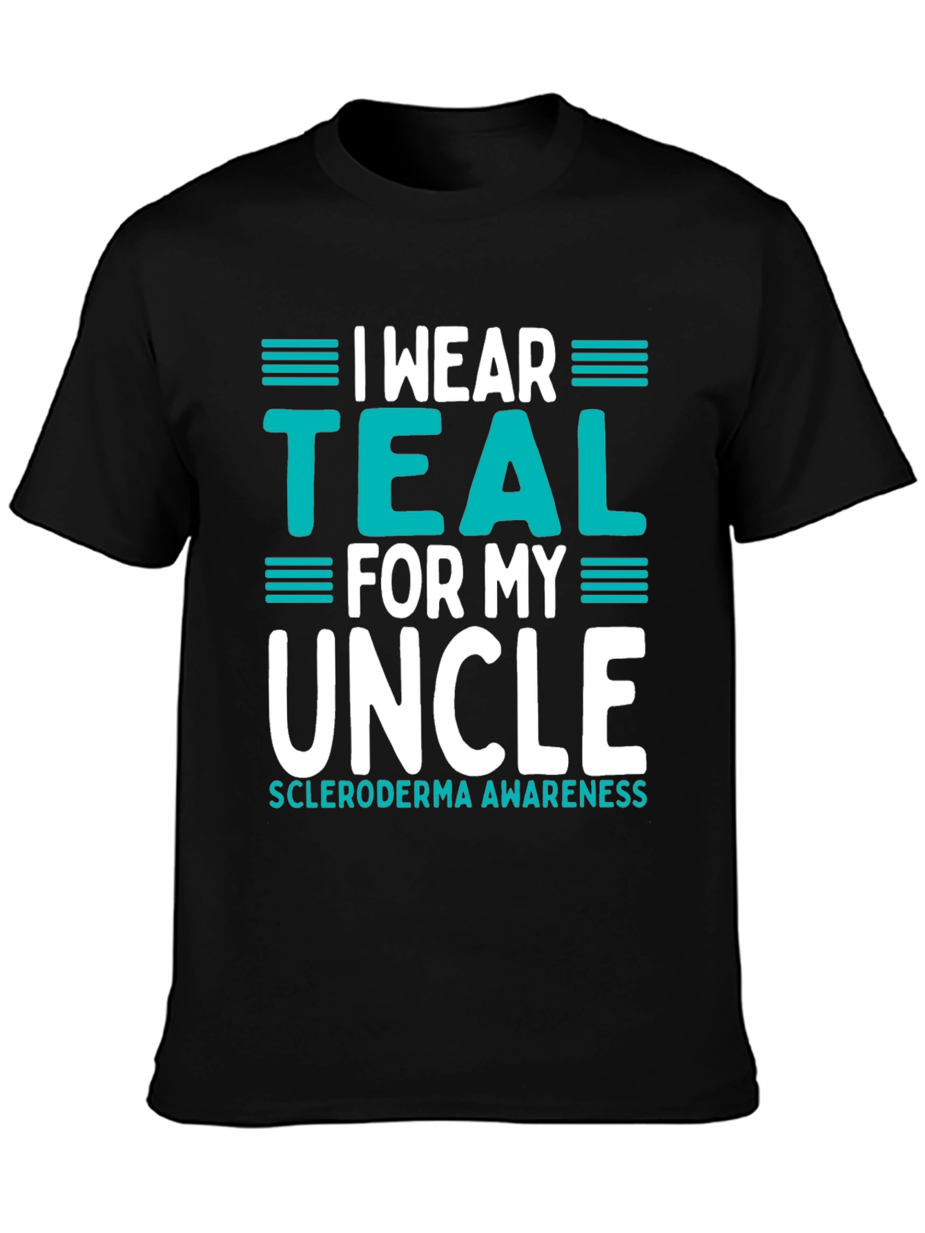 Black I Wear Teal For My Uncle T-Shirt Scleroderma Awareness Tee view 3
