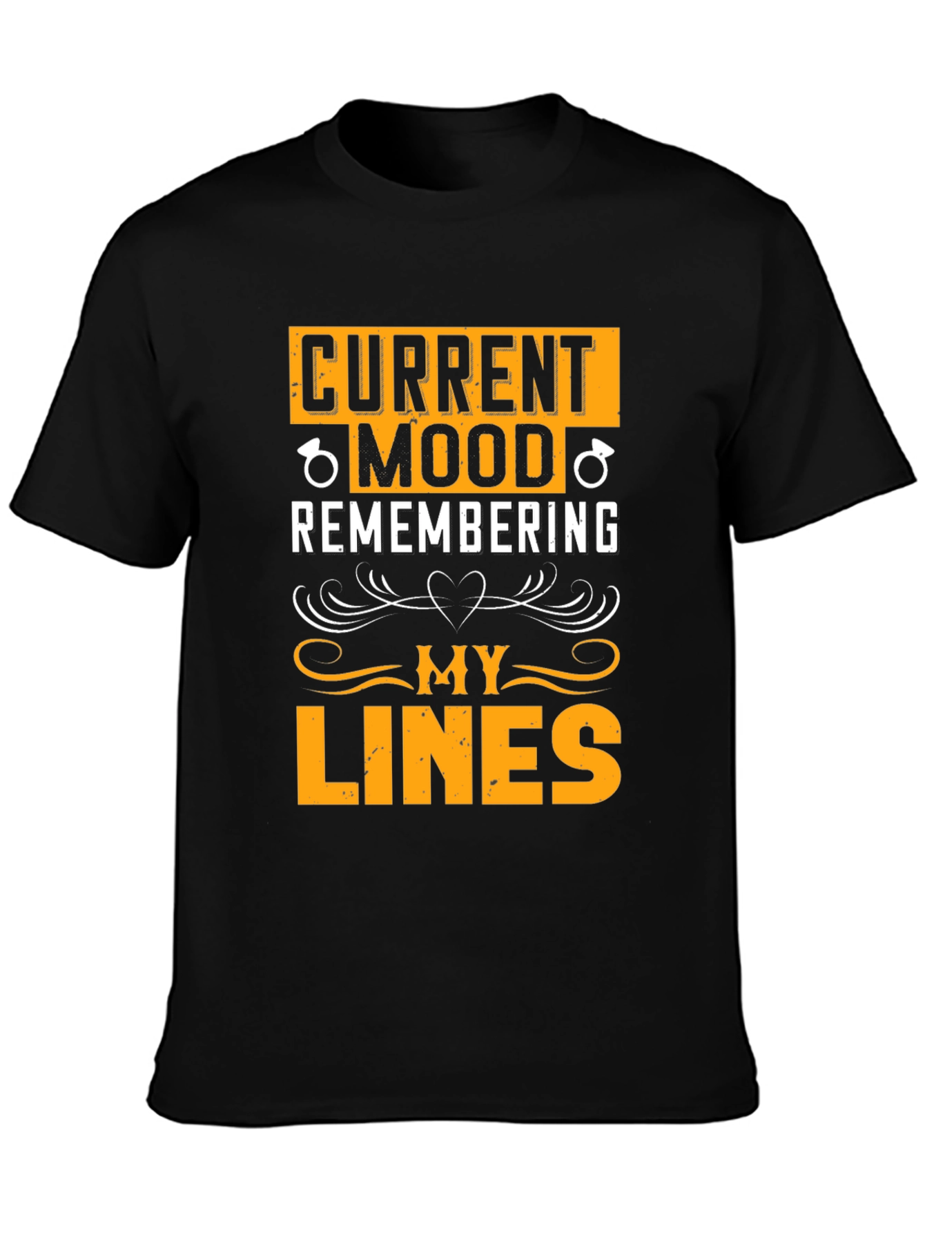 Black Current Mood Remembering My Lines Black Graphic Tee view 3