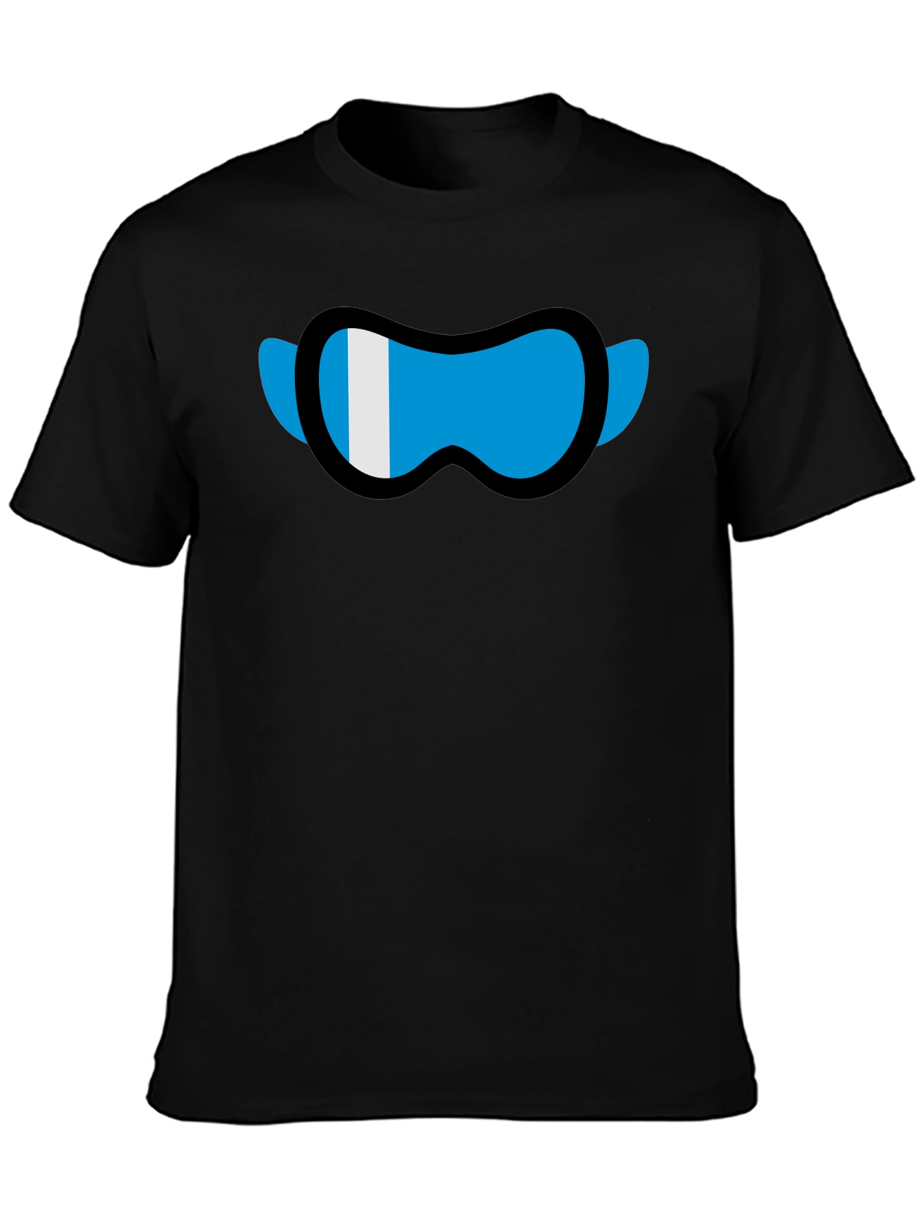 Black Cool Graphic Tee - Ski Goggles Design view 3