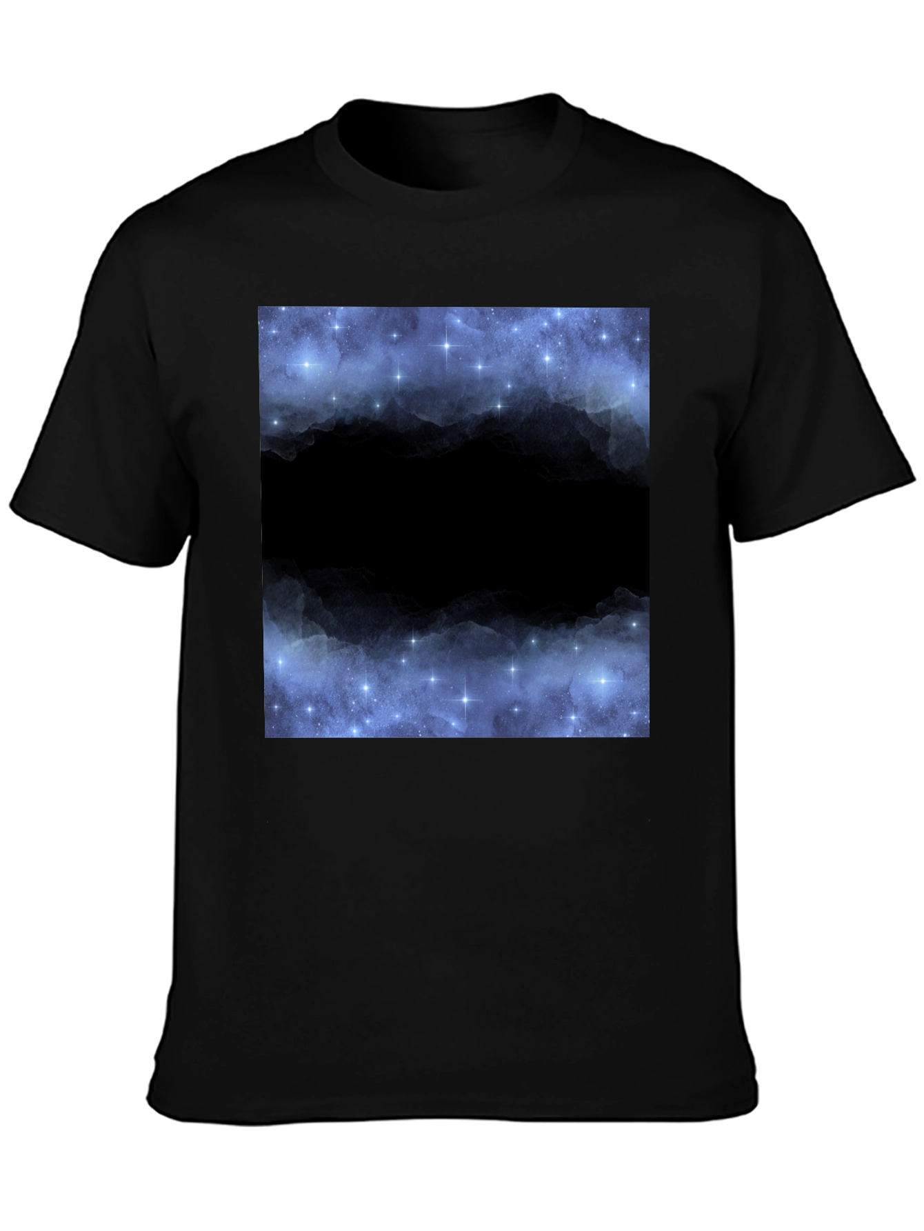 Black Starry Night Sky Black T-Shirt view 3
