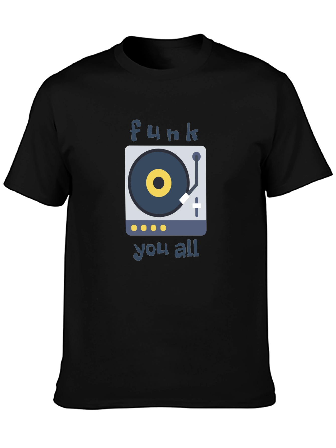Black Funk You All T-Shirt: Retro DJ Style view 3