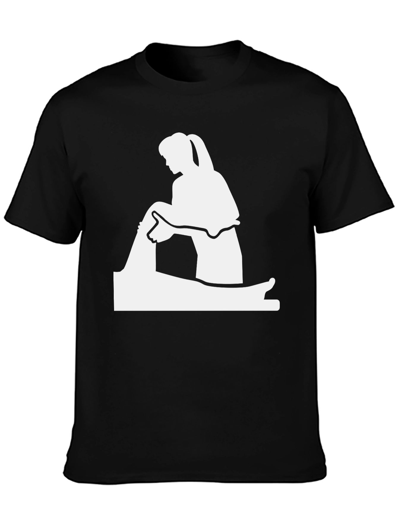 Black Massage Therapy T-Shirt - Black Cotton Tee view 3