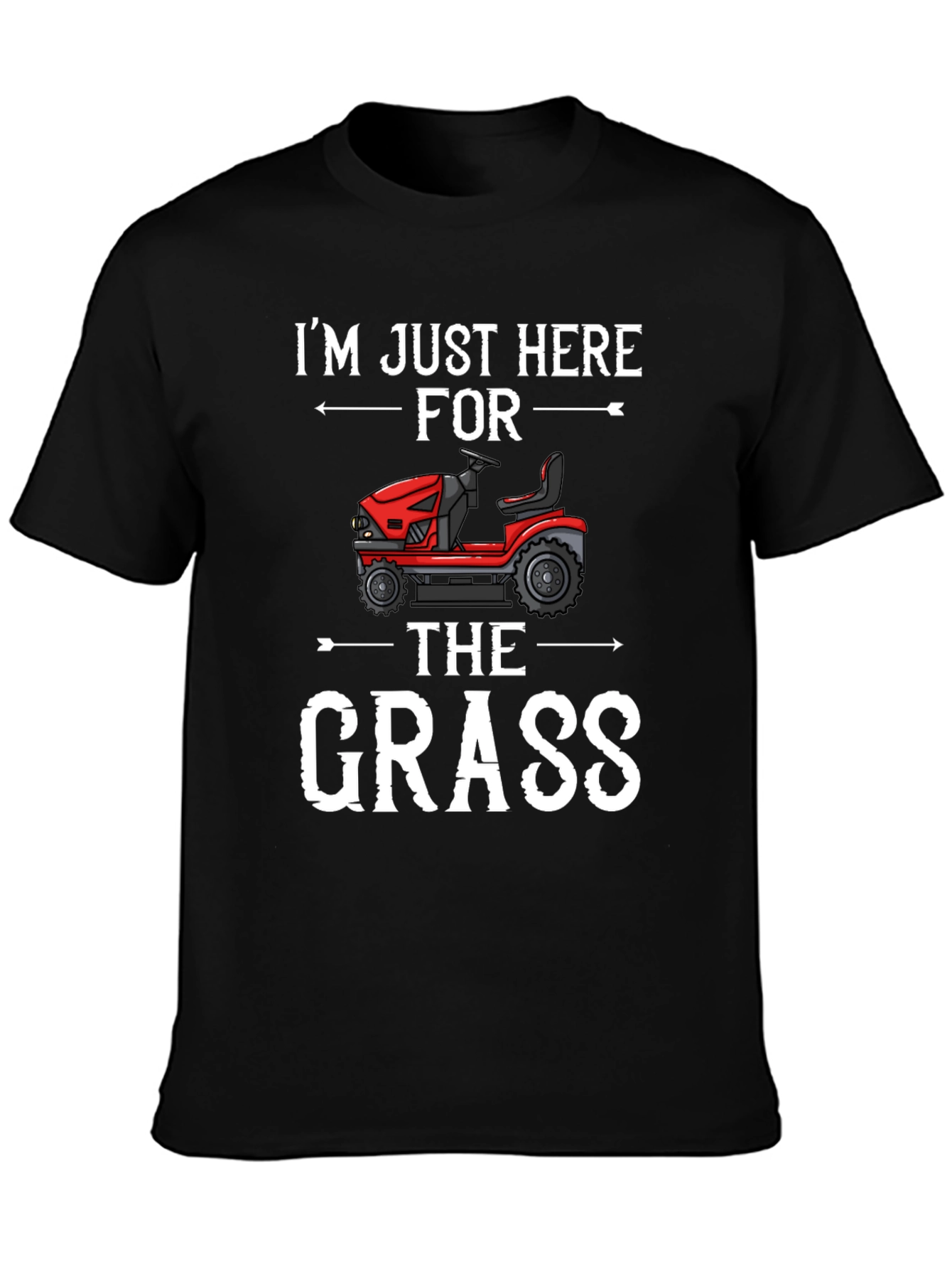 Black I'm Just Here For The Grass - Funny T-Shirt view 3