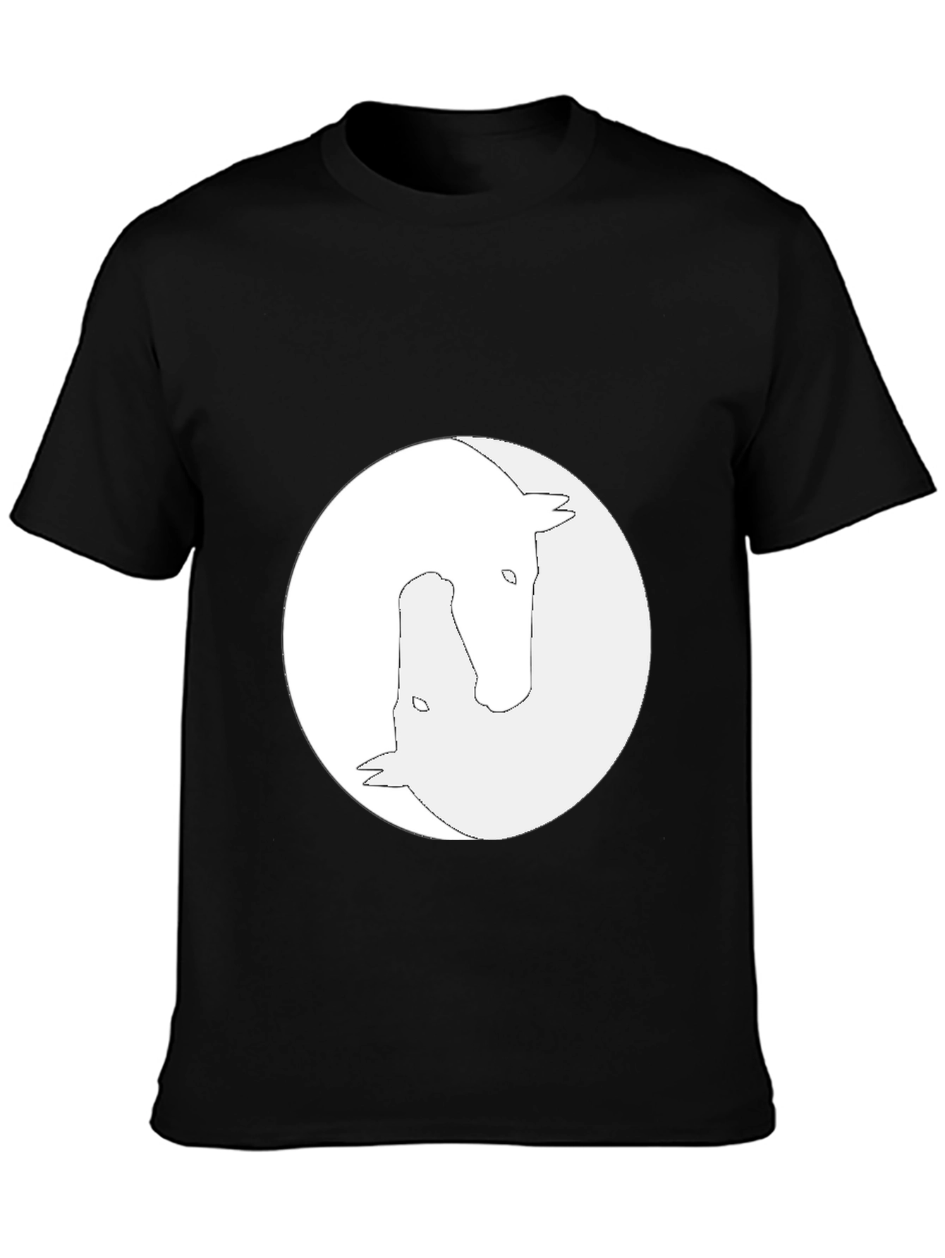 Yin Yang Horse Graphic Tee - Unisex Black T-Shirt - 3