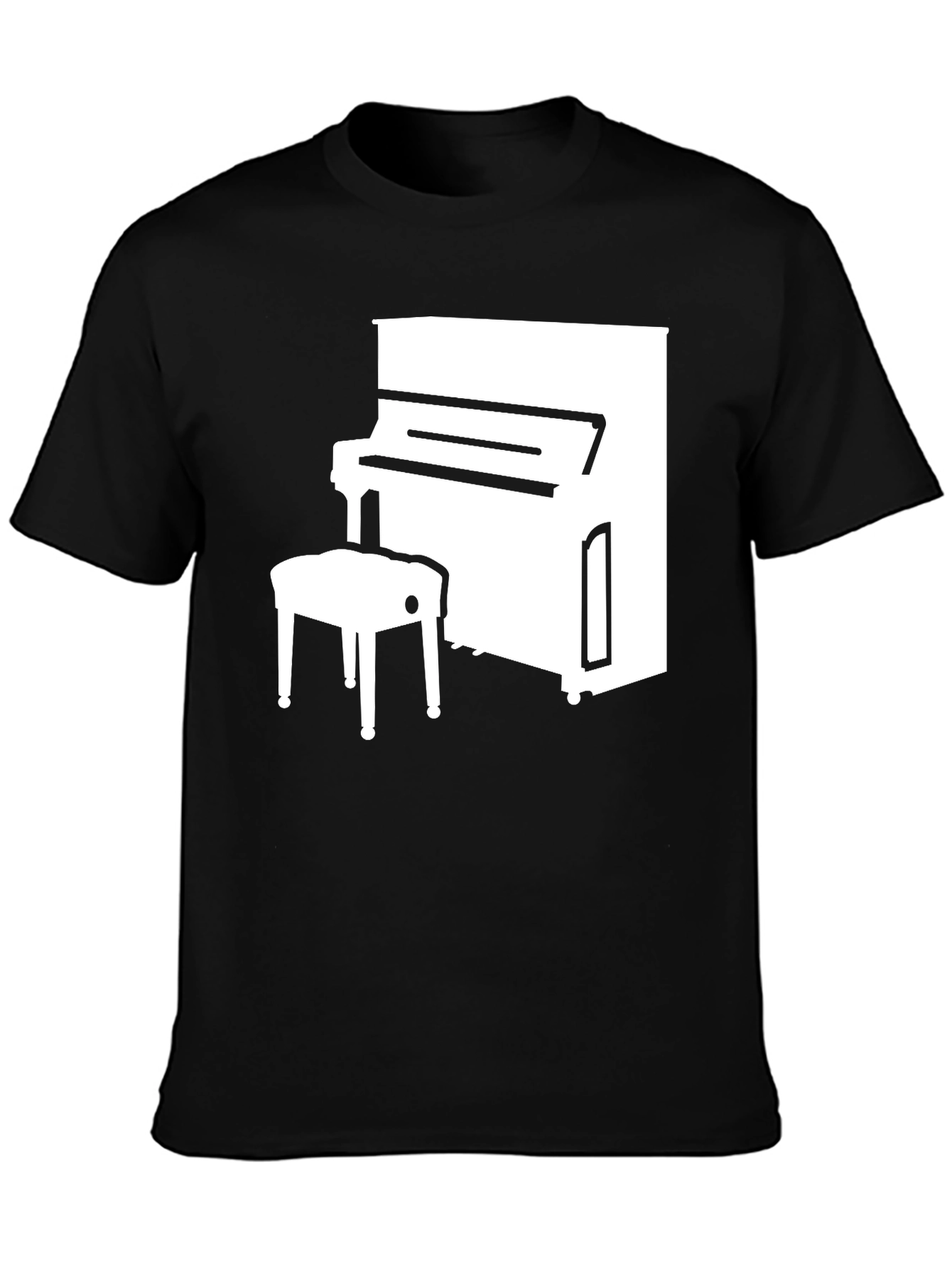 Black Piano Graphic Tee - Stylish Music Lover's T-Shirt view 3