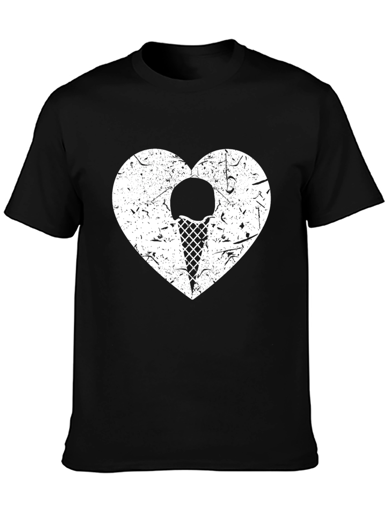 Black Ice Cream Heart Graphic Tee view 3