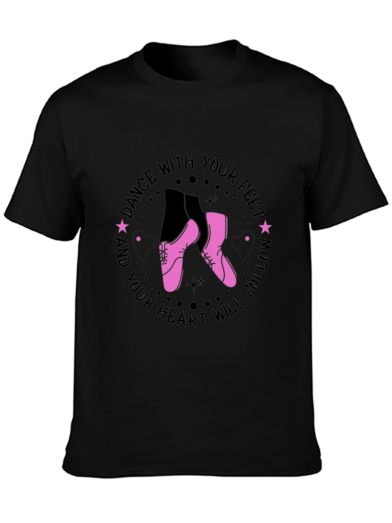 Black Dance With Your Feet Graphic Tee view 3