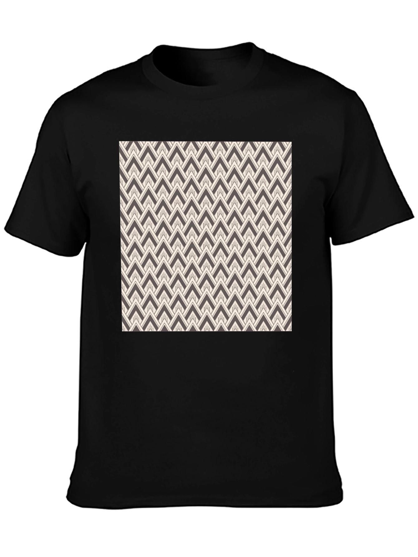 Black Abstract Pattern Black Tee view 3