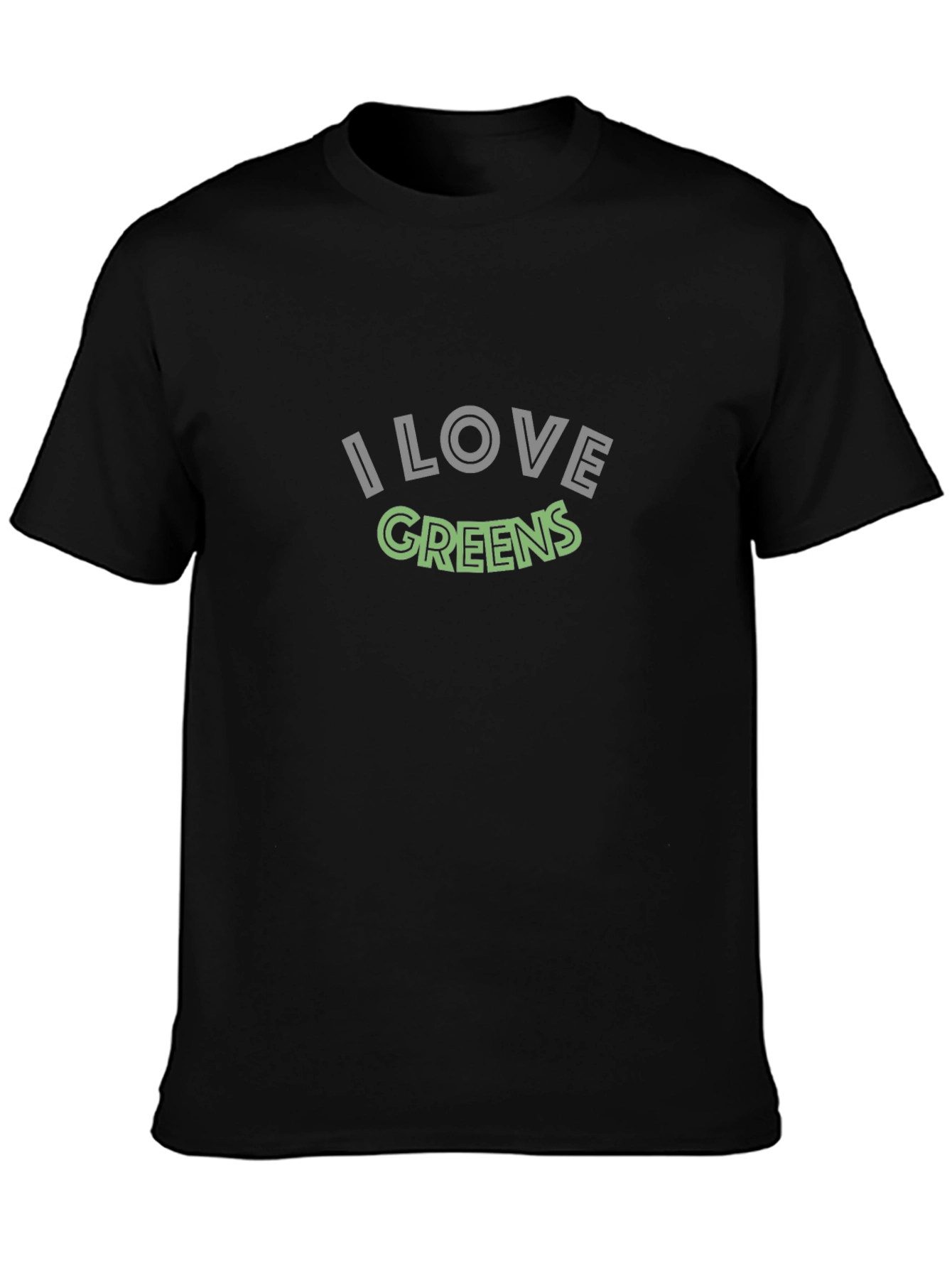 Black I Love Greens T-Shirt - Soft Cotton Blend view 3