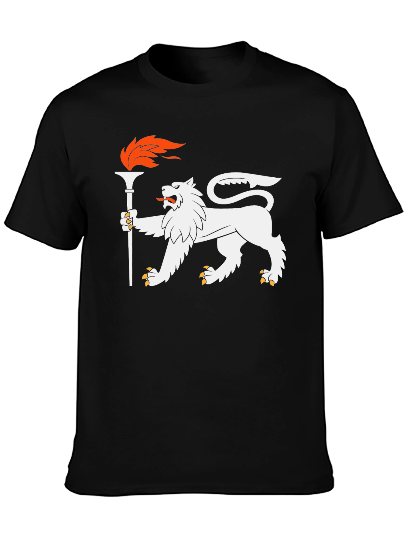 Black Lion Torchbearer Graphic Tee - Cool Black T-Shirt view 3