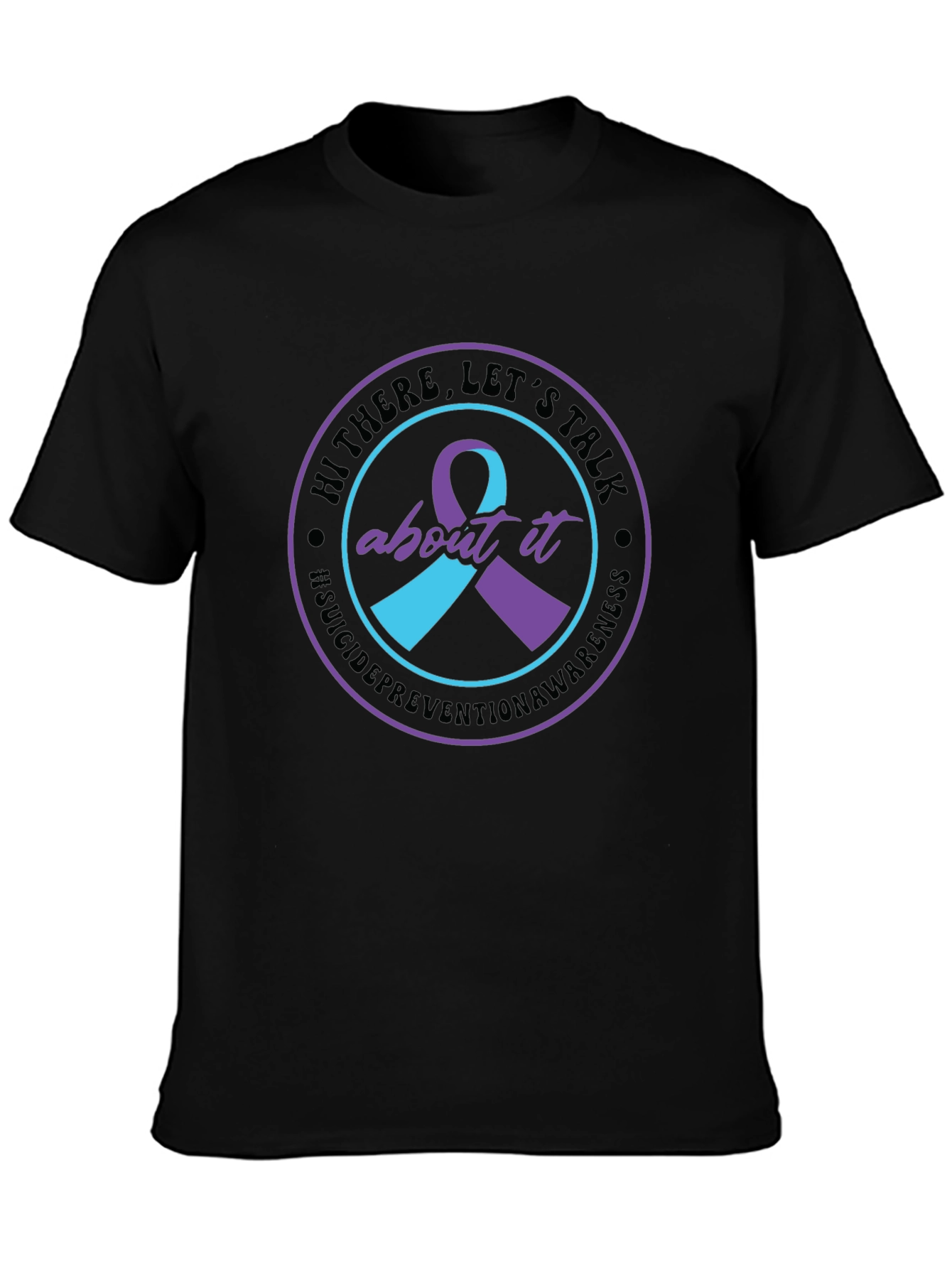 Black Suicide Prevention Awareness T-Shirt view 3