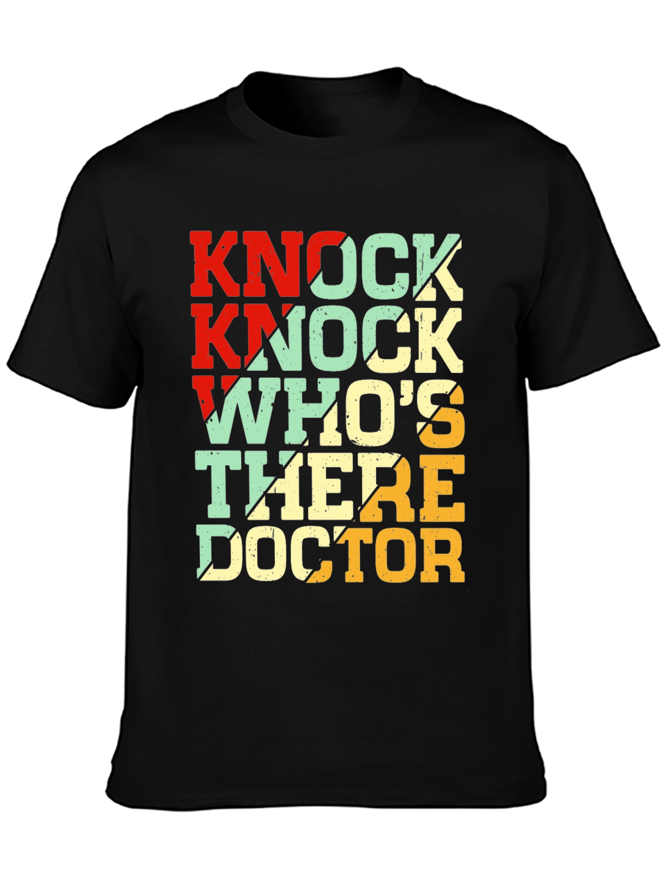 Black Knock Knock Doctor T-Shirt - Funny Humor Tee view 3