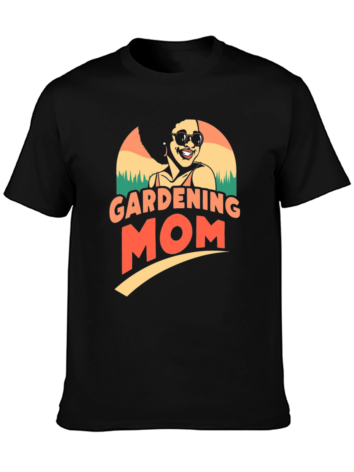 Black Gardening Mom T-Shirt view 3