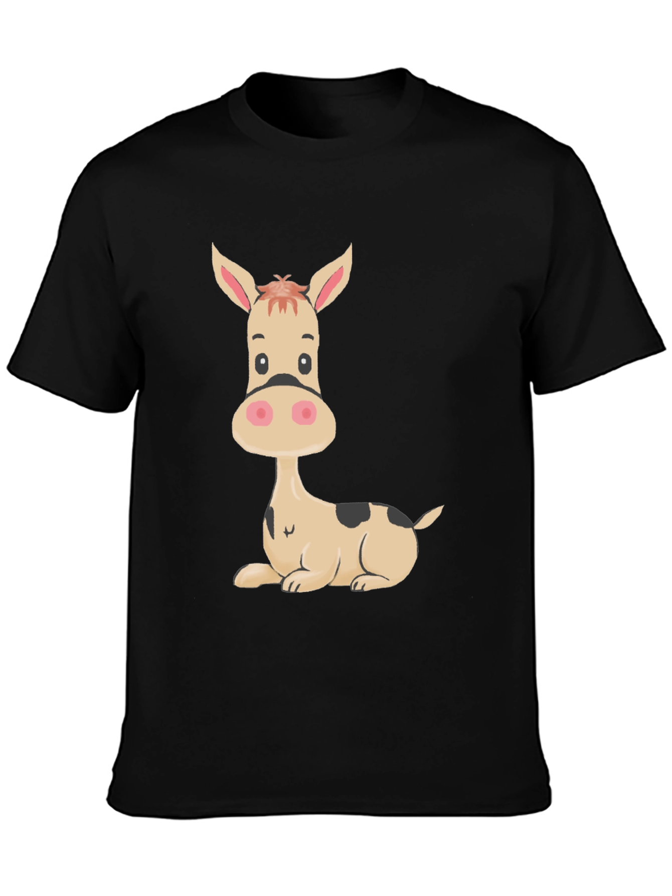 Black Funny Donkey Graphic Tee - Black Cotton T-Shirt view 3