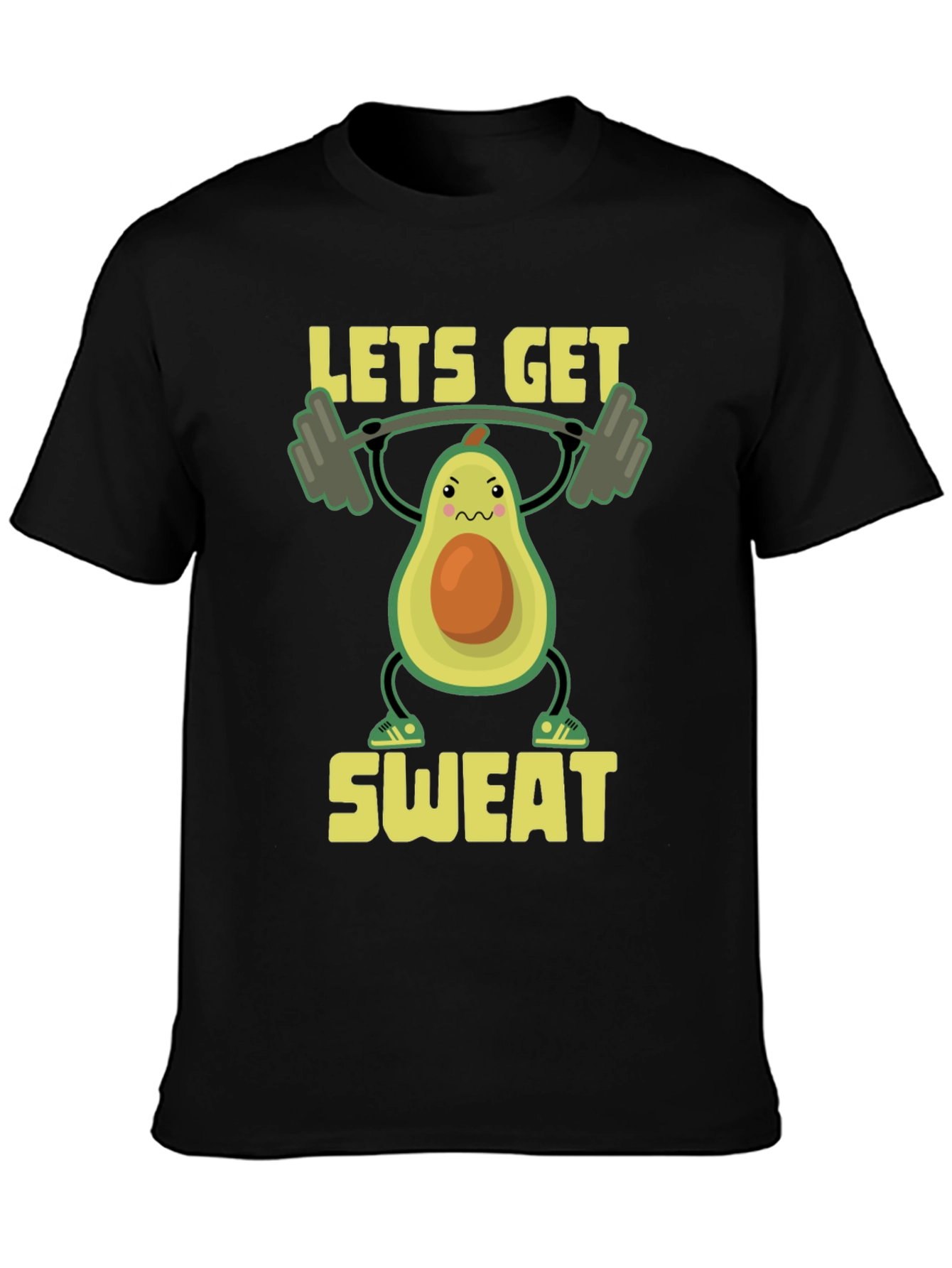 Black Funny Workout Avocado T-Shirt - Let's Get Sweat! view 3