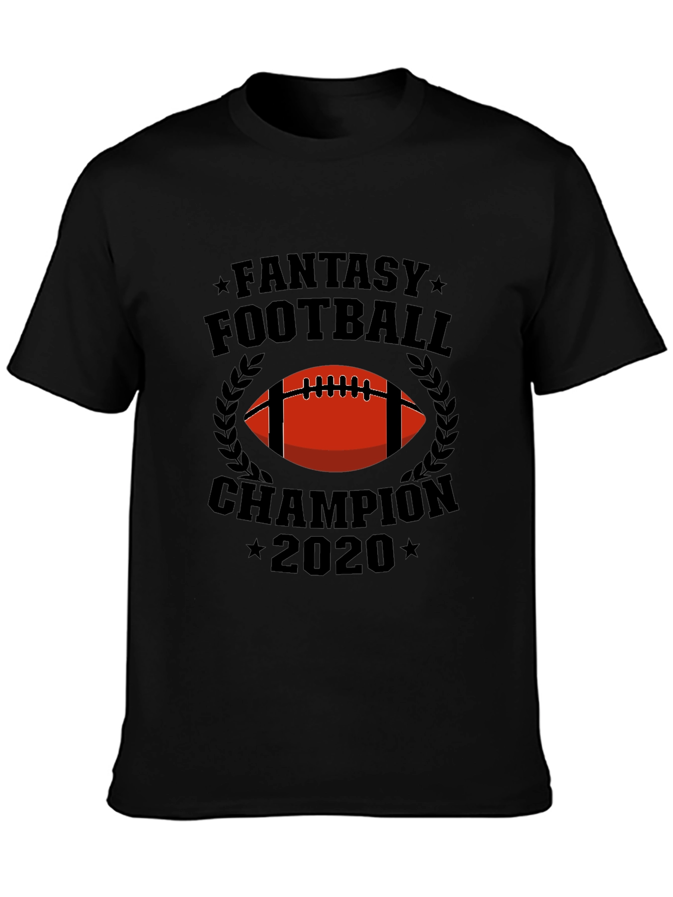 Black Fantasy Football Champion 2020 Graphic Tee view 3