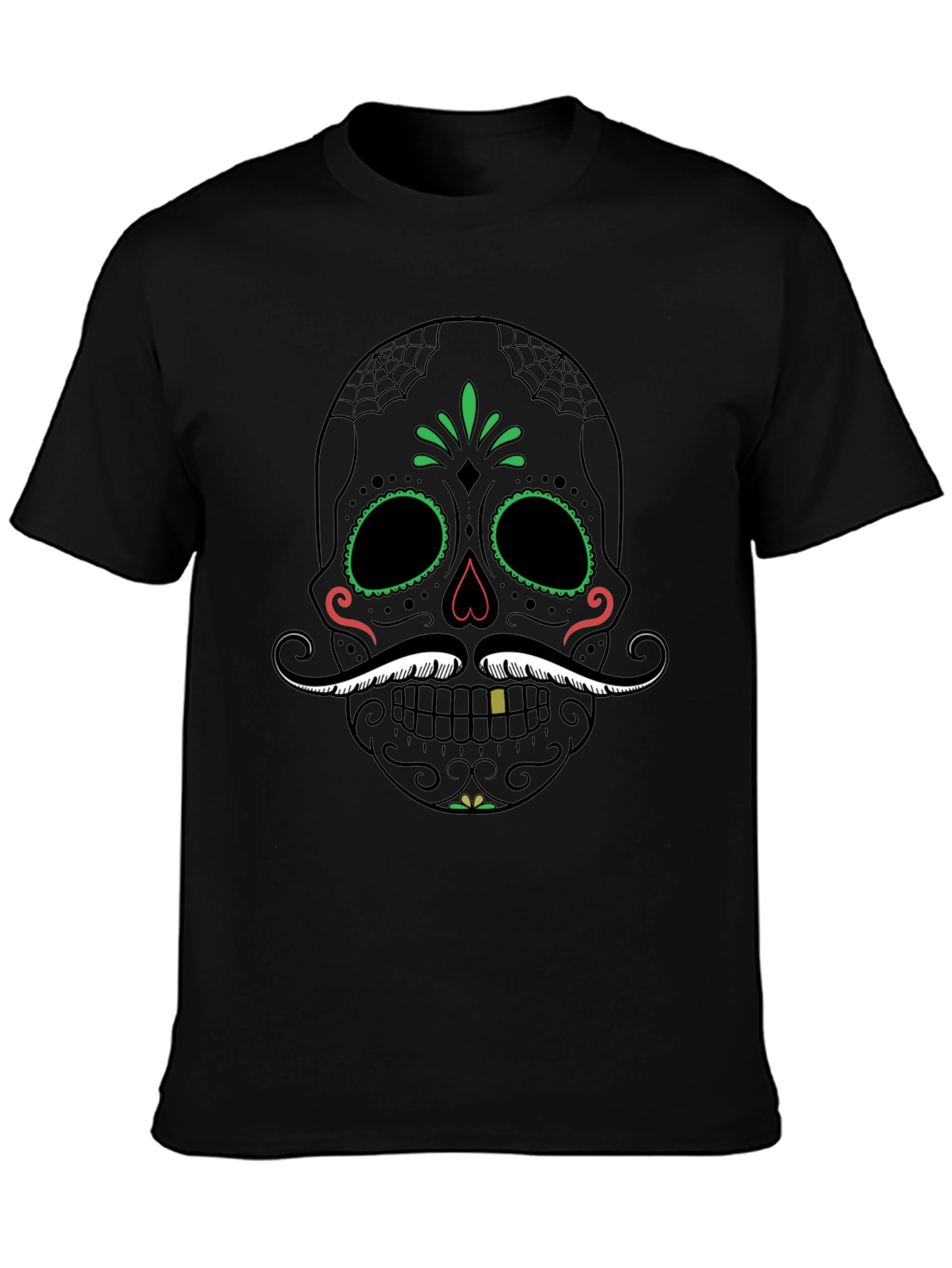 Black Day of the Dead Skull T-Shirt view 3