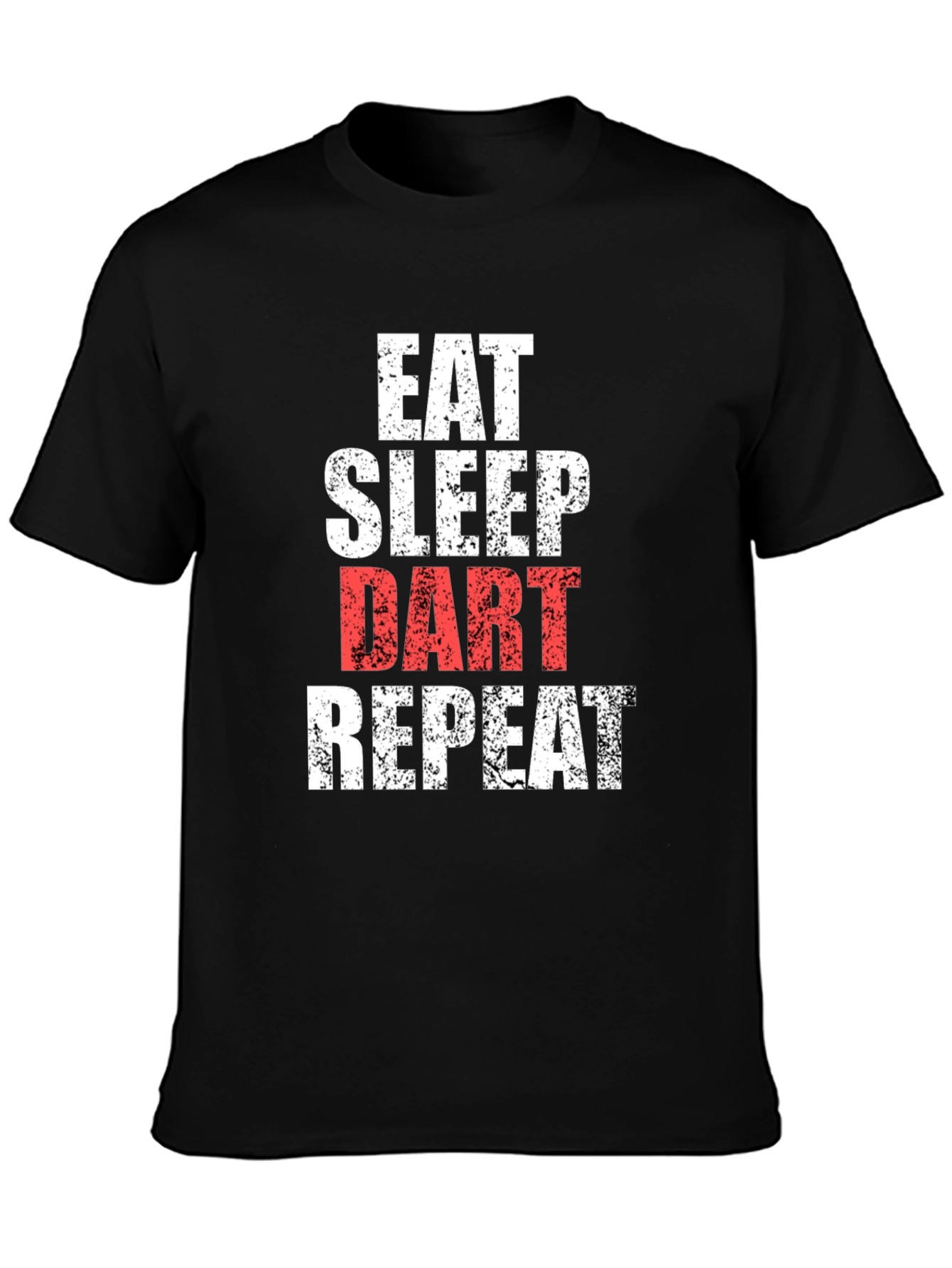 Black Eat Sleep Dart Repeat Funny T-Shirt view 3