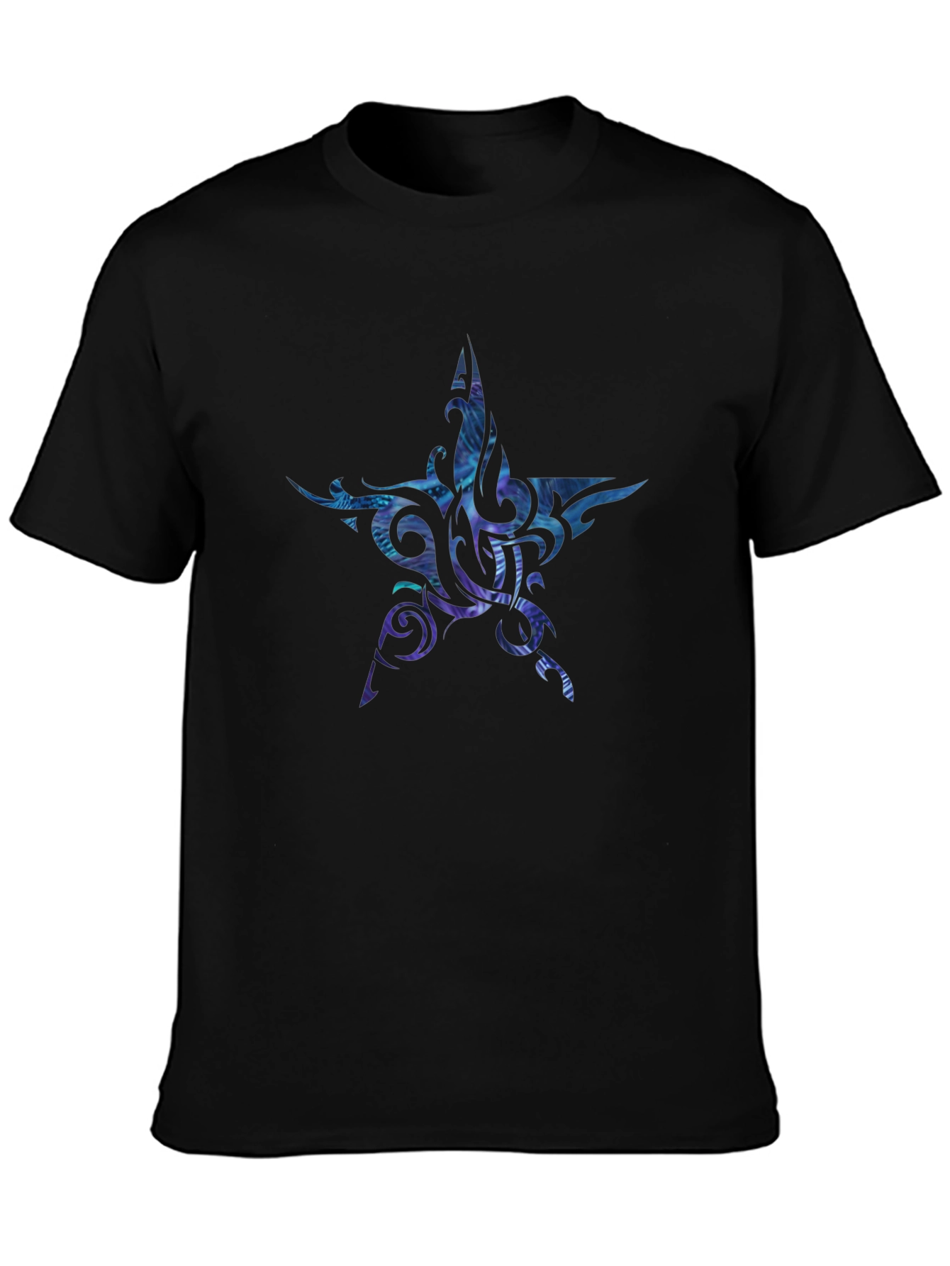 Black Tribal Star Graphic Black T-Shirt view 3