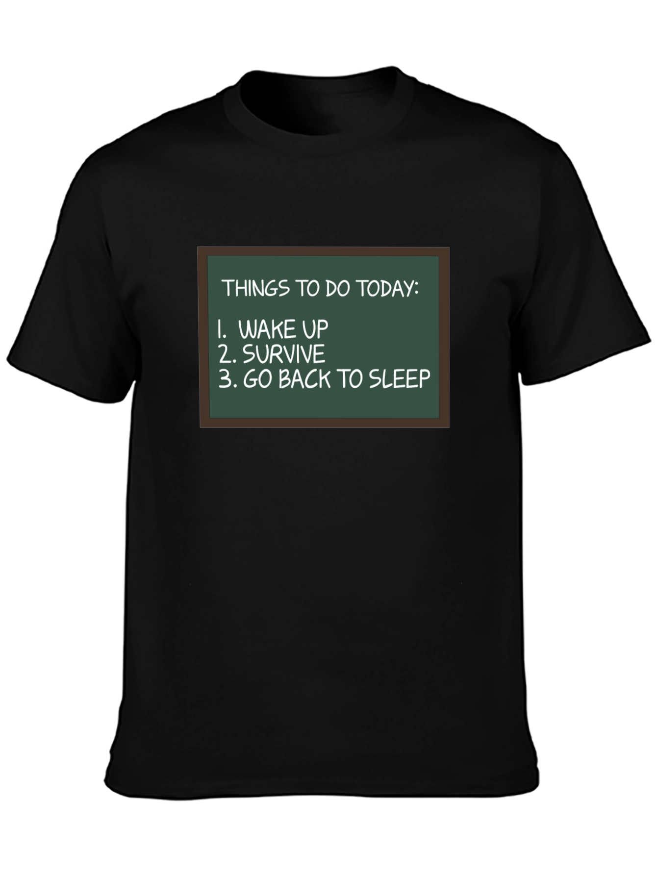 Black Funny To-Do List Graphic Tee view 3
