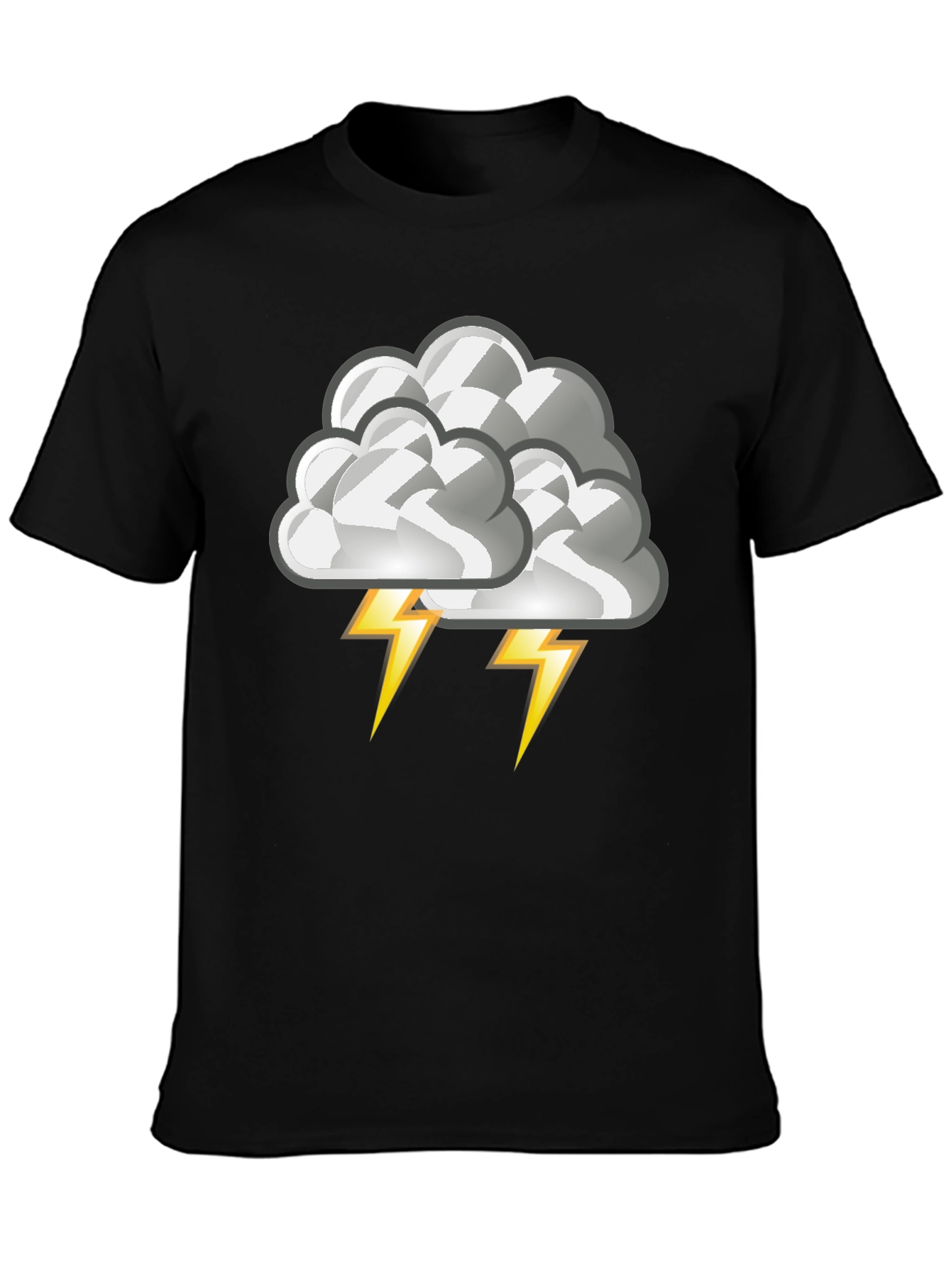 Black Storm Cloud Graphic Tee - Men's Black T-Shirt view 3