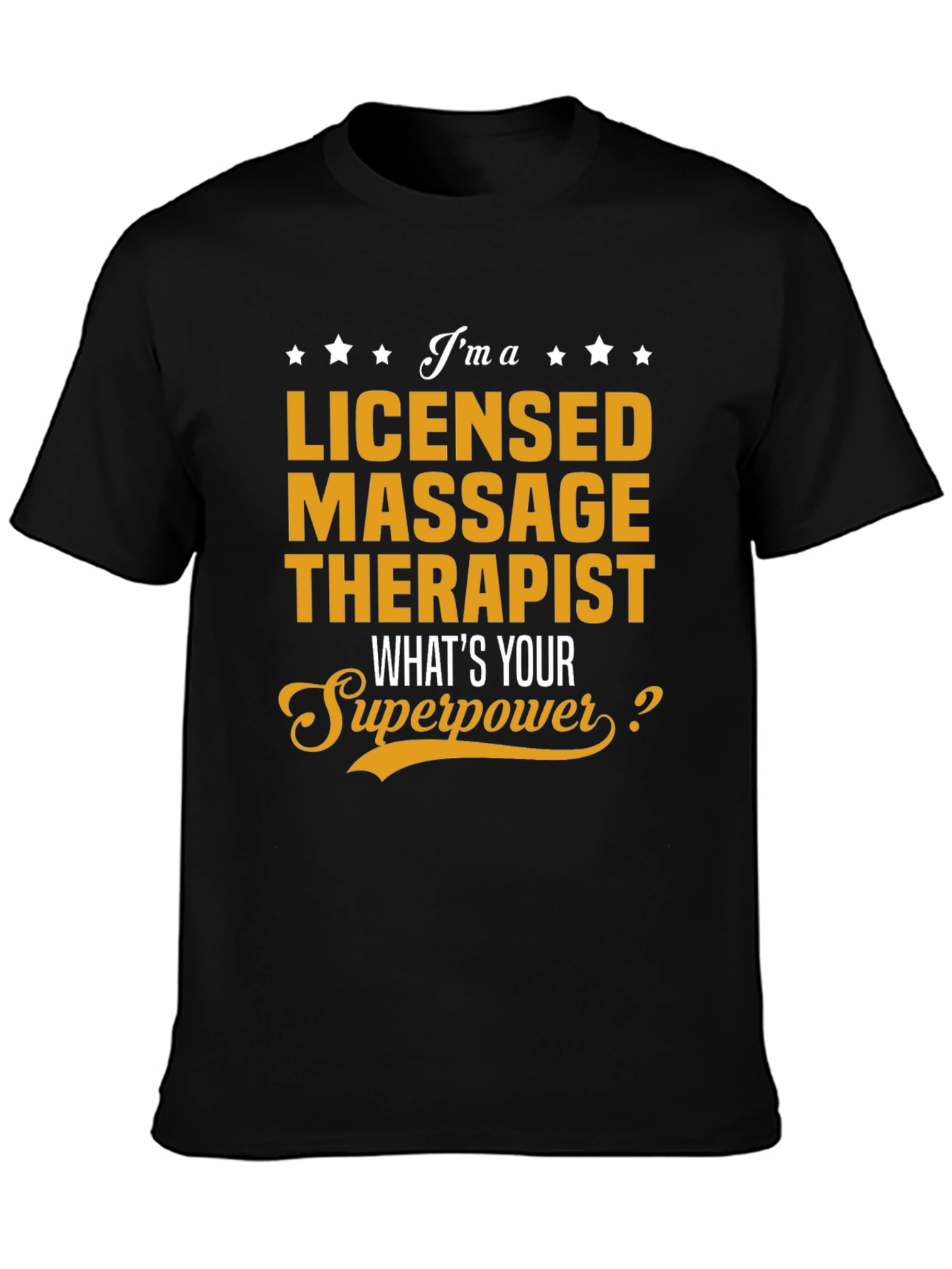 Black Licensed Massage Therapist Novelty T-Shirt view 3