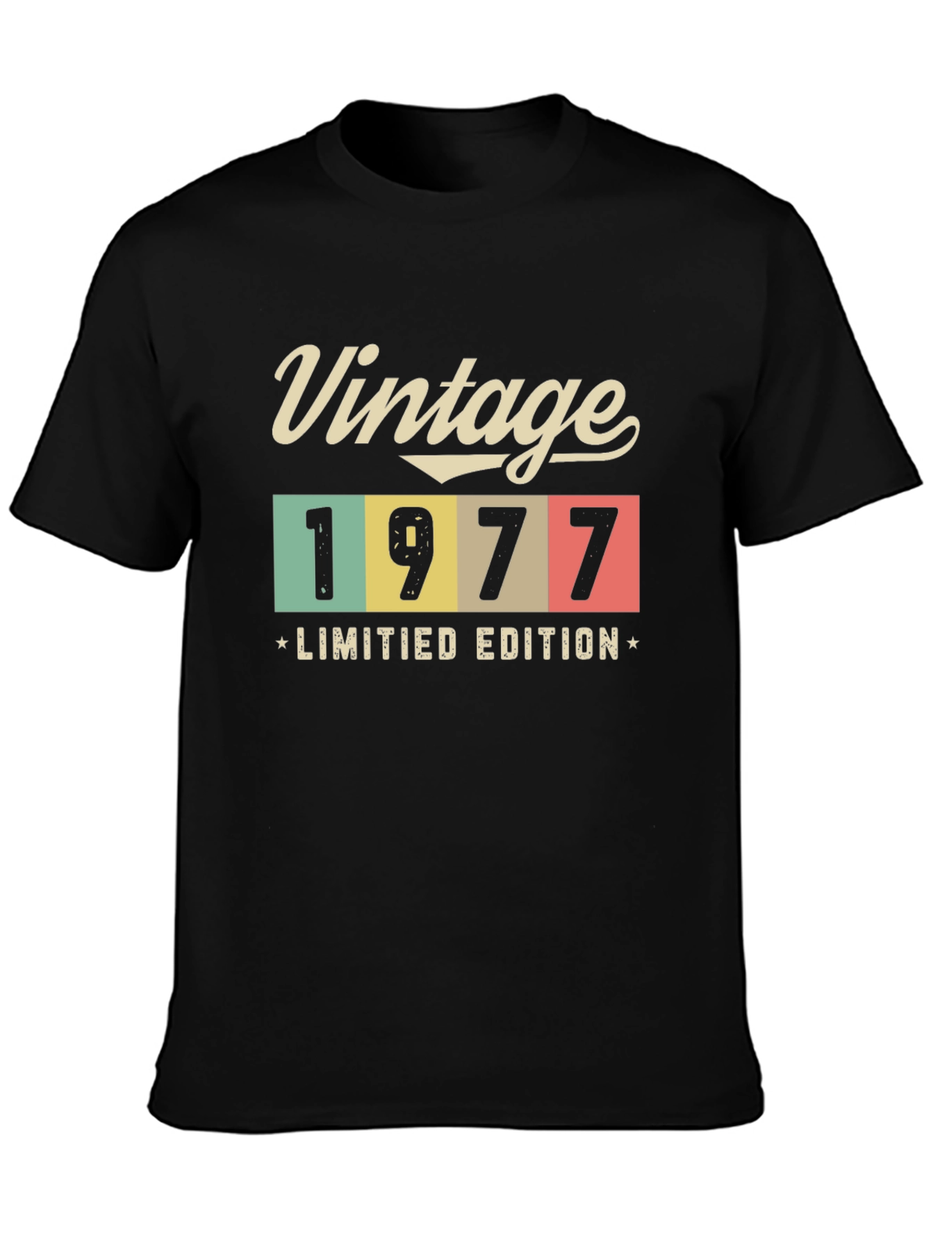 Black Vintage 1977 Limited Edition Black T-Shirt view 3