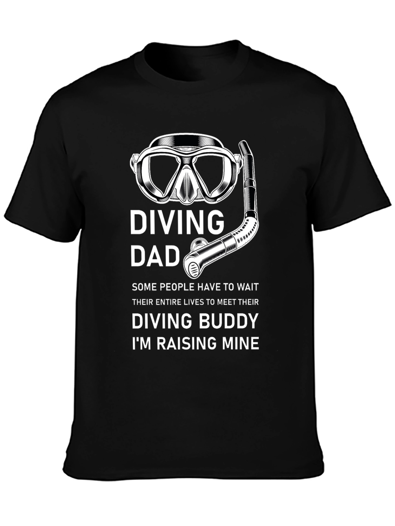 Black Diving Dad T-Shirt - Raise Your Diving Buddy view 3