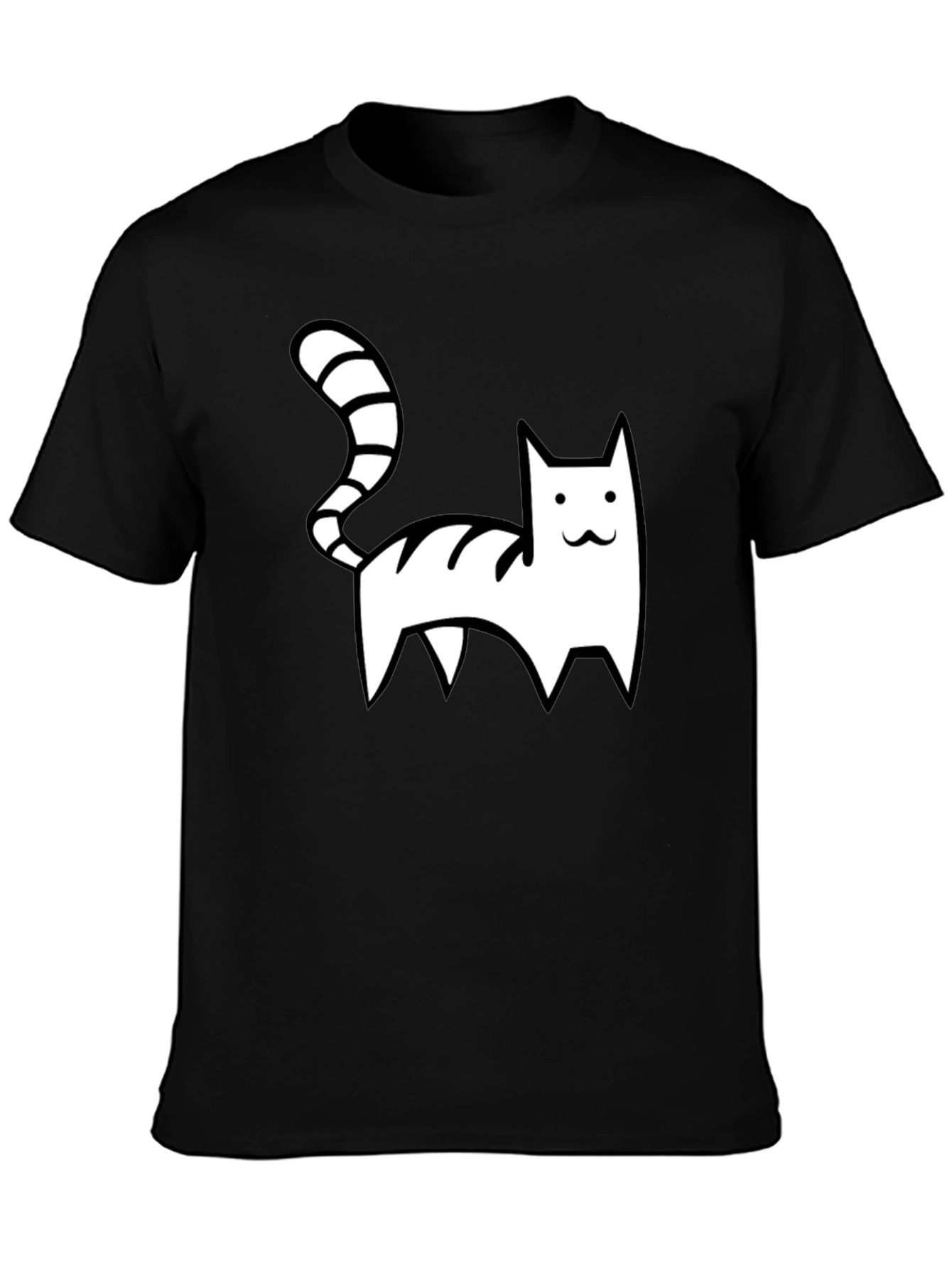 Black Cool Cat Graphic Tee - Black Casual Shirt view 3