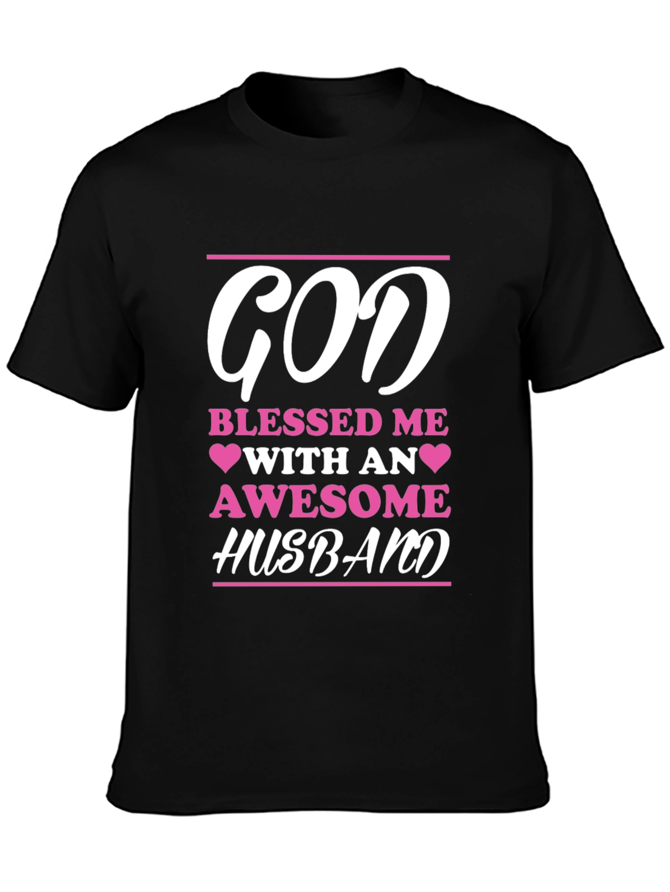 Black God Blessed Me Awesome Husband Graphic Tee view 3